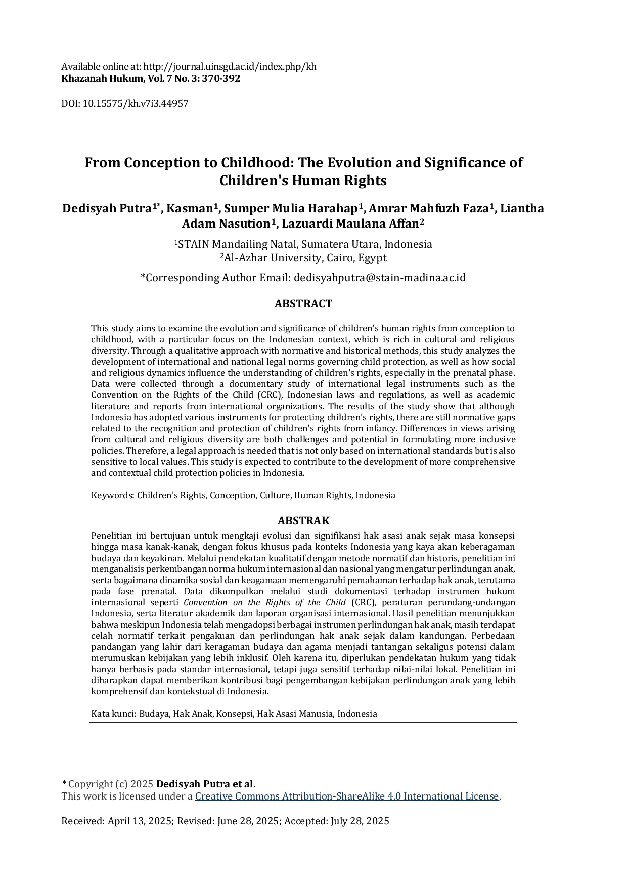 JURIS From Conception to Childhood The Evolution and Significance of Children s Human Rights