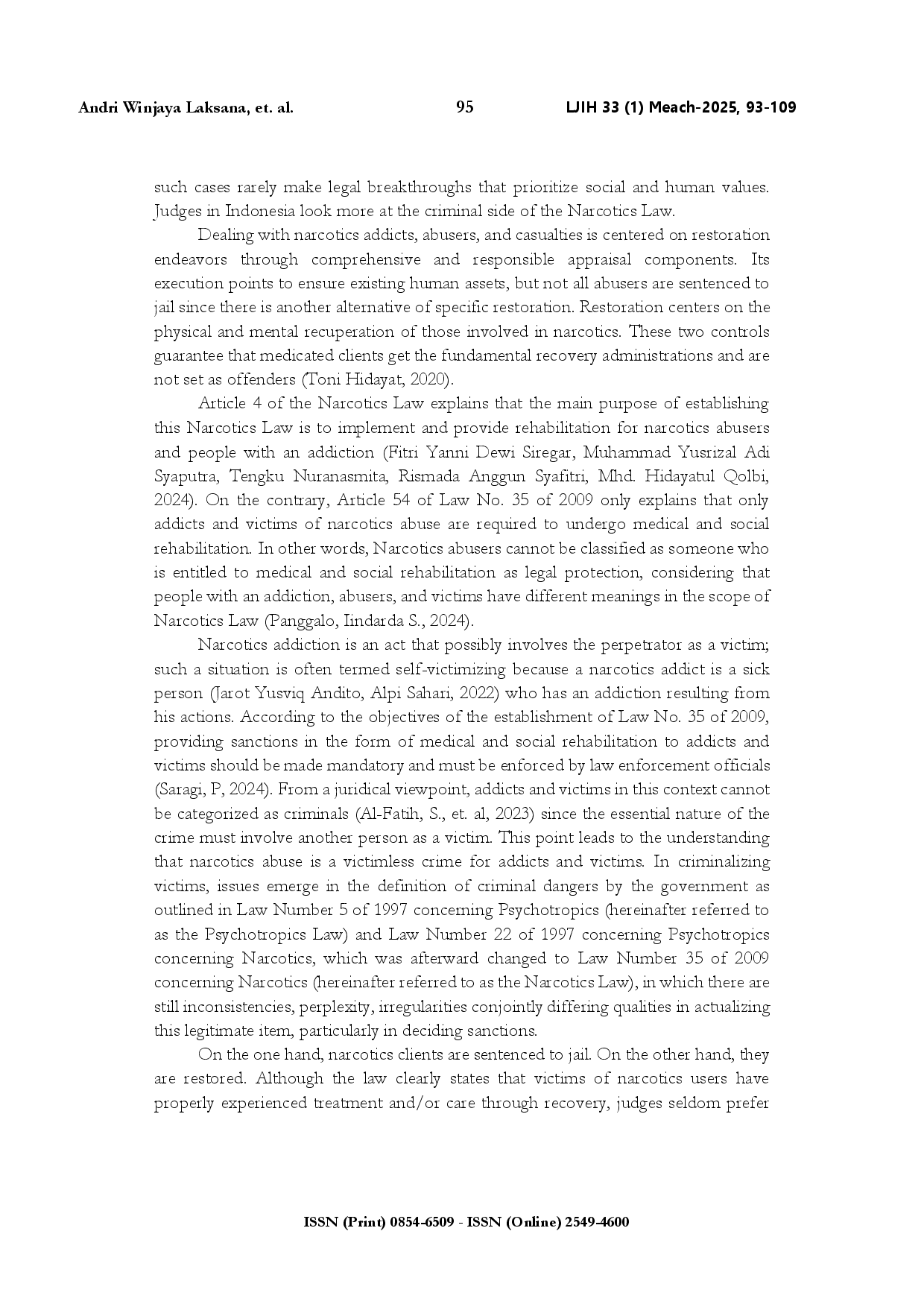 juris Criticism of legal protection for victims of drug abuse the disharmony in legal substance regulation