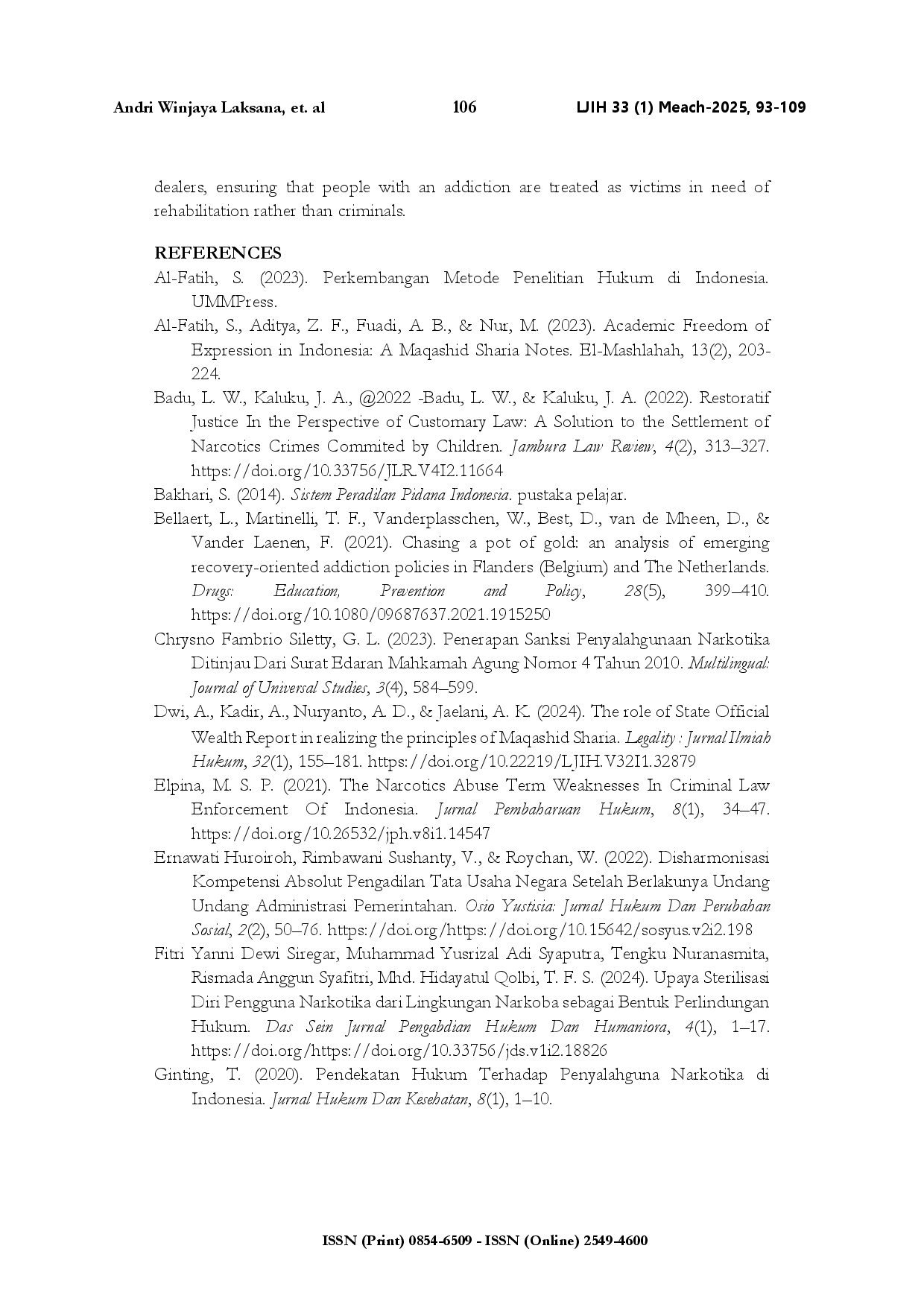 juris Criticism of legal protection for victims of drug abuse the disharmony in legal substance regulation