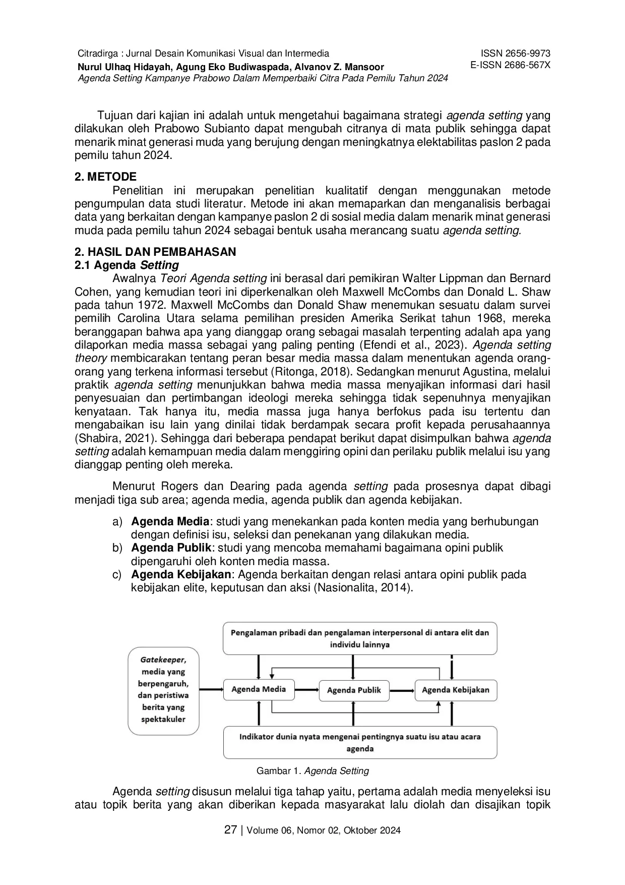 JURIS Agenda Setting Kampanye Prabowo dalam Memperbaiki Citra Pada Pemilu Tahun 2024