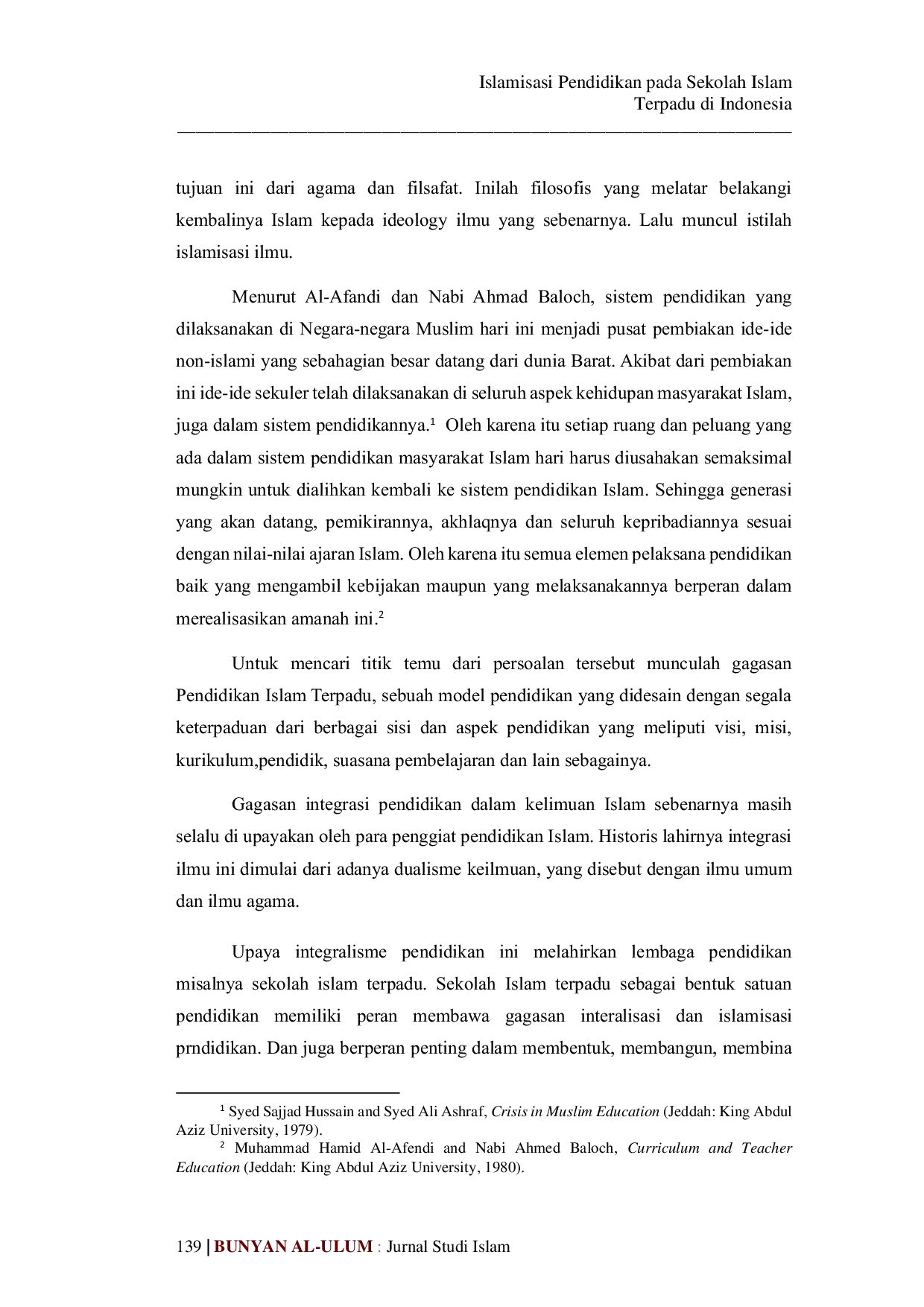 JURIS Islamisasi Pendidikan pada Sekolah Islam Terpadu di Indonesia