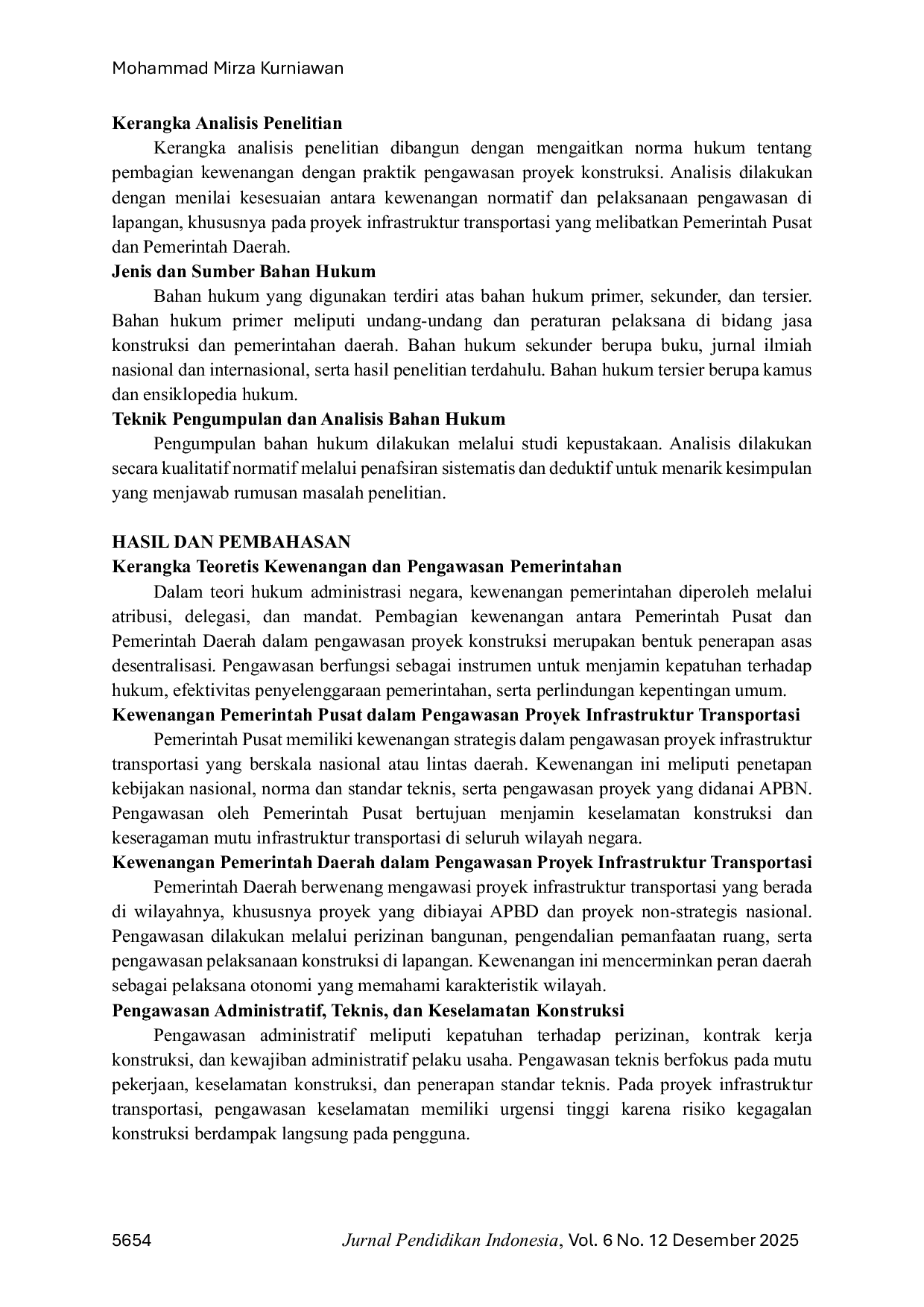 JURIS Kewenangan Pemerintah Pusat dan Daerah dalam Pengawasan Proyek Konstruksi