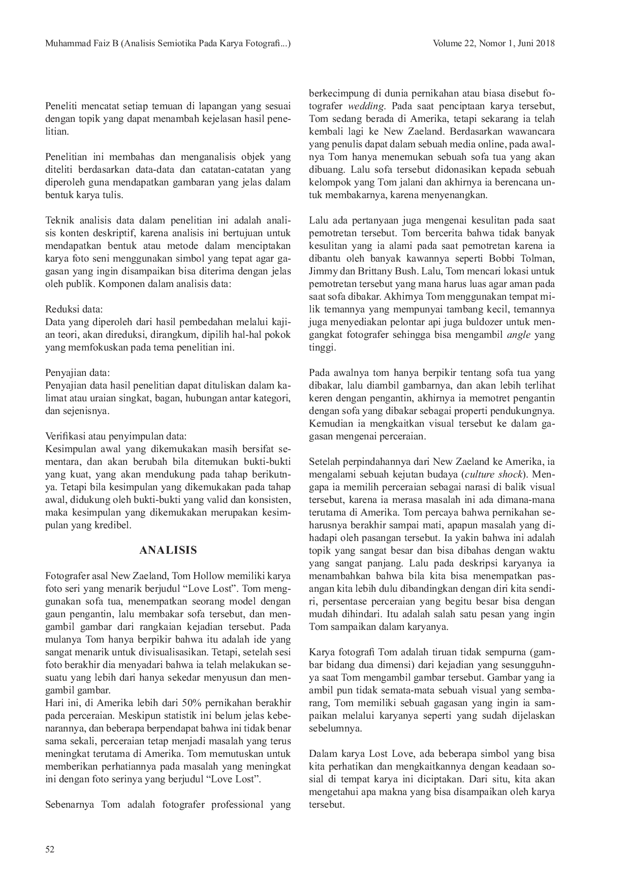 JURIS Analisis Semiotika Pada Karya Fotografi Khususnya Karya Foto Seni Dengan Tema Perceraian