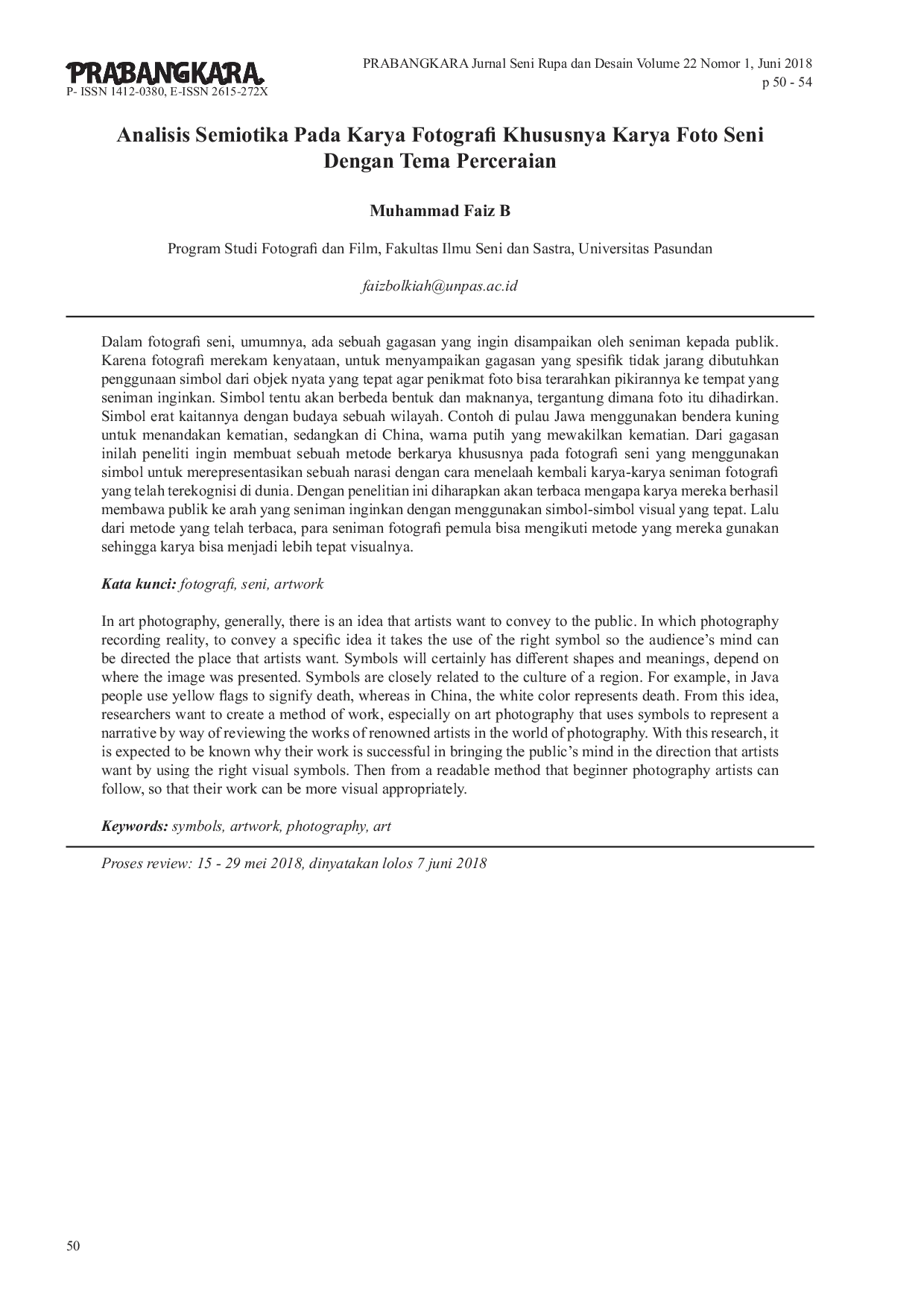 JURIS Analisis Semiotika Pada Karya Fotografi Khususnya Karya Foto Seni Dengan Tema Perceraian