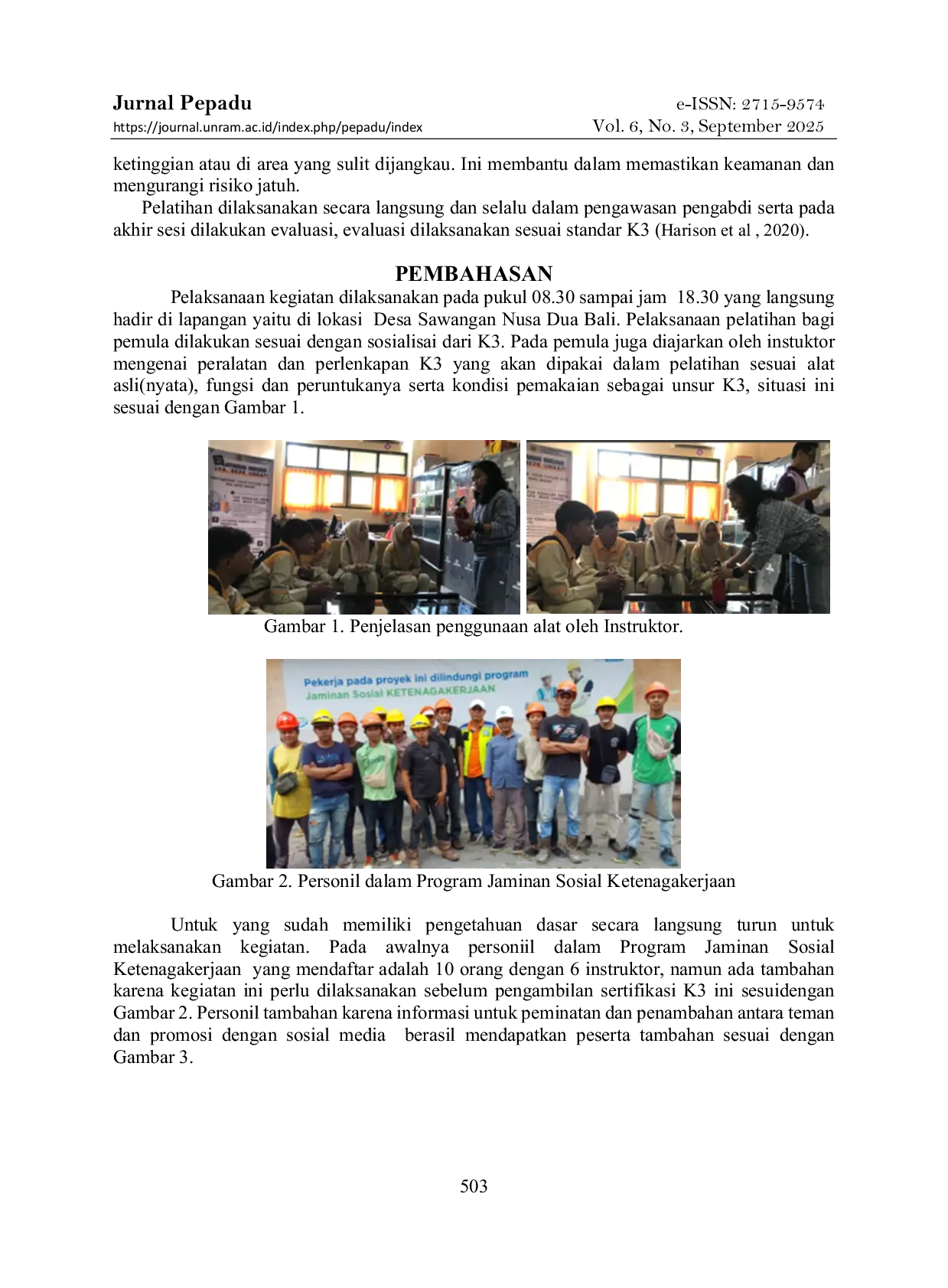 JURIS Program Pelatihan K3 Dalam Jaminan Sosial Ketenagakerjaan Bagi Pekerja MEP Lokasi Sawangan Nusa Dua Bali