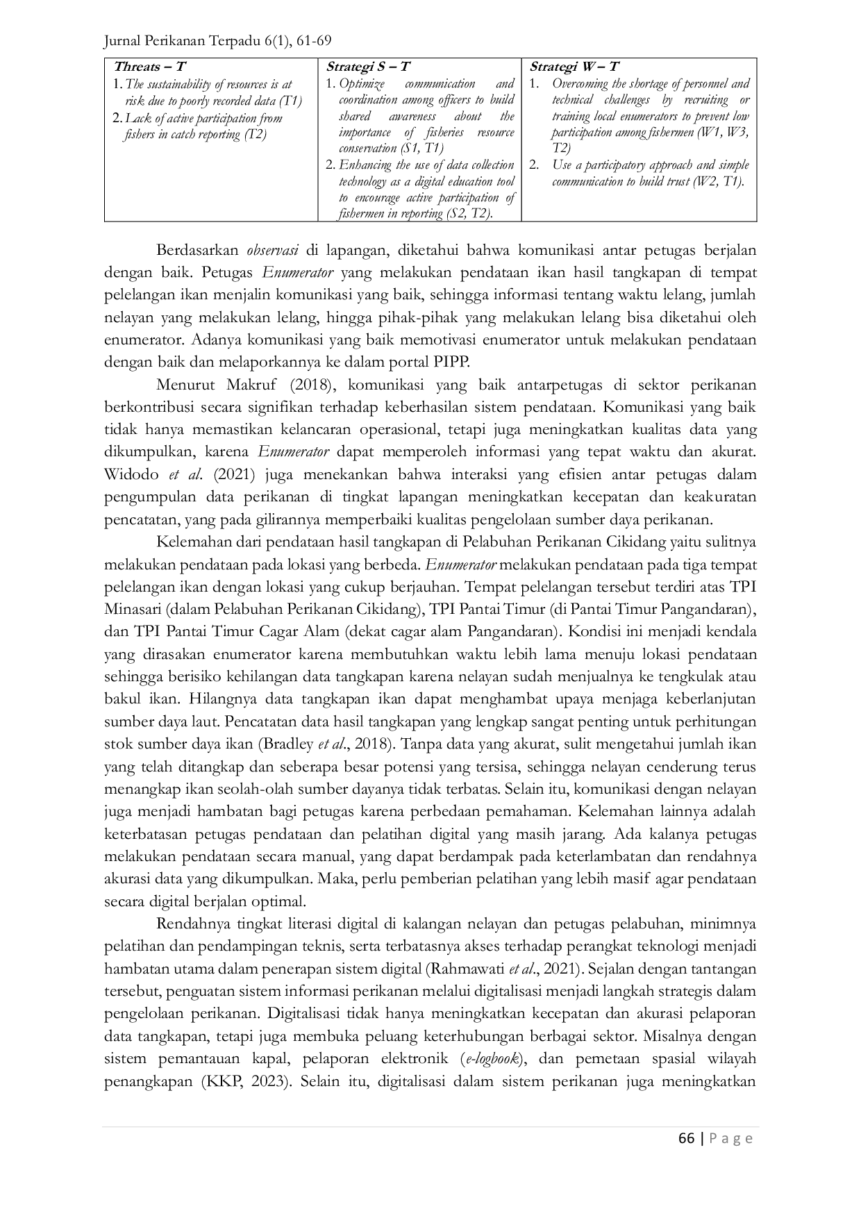 JURIS Strengthening Capture Fisheries Information Systems through Data Optimization at Cikidang Fisihing Port Pangandaran