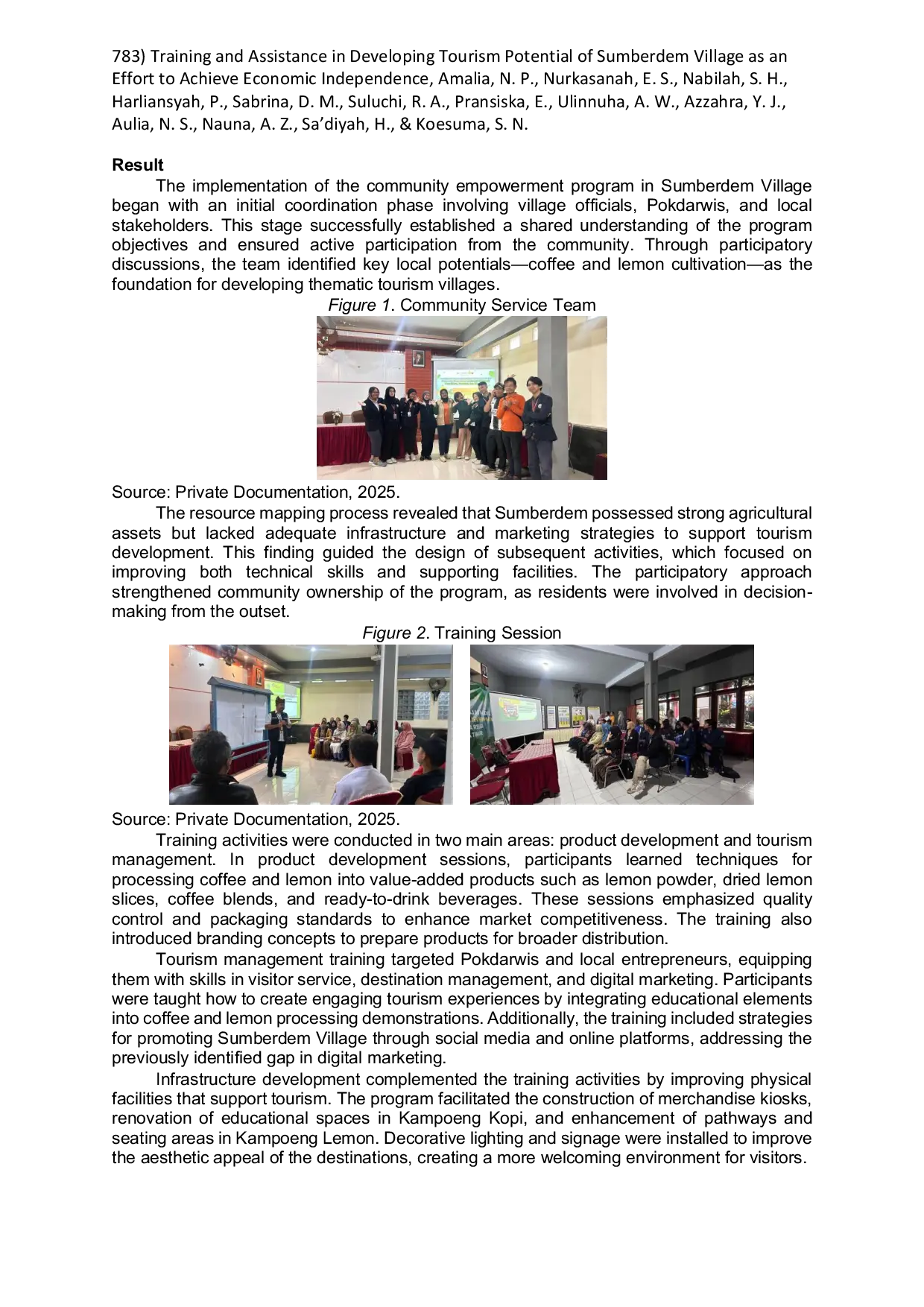 JURIS Training and Assistance in Developing Tourism Potential of Sumberdem Village as an Effort to Achieve Economic Independence