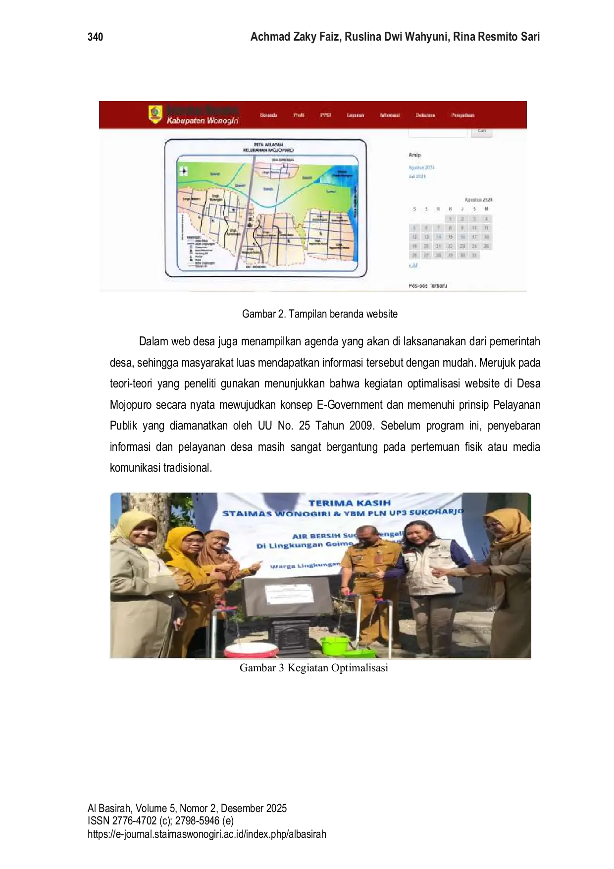 JURIS Optimalisasi Website Desa Sebagai Sarana Pelayanan Informasi Publik di Desa Mojopuro Wuryantoro Wonogiri