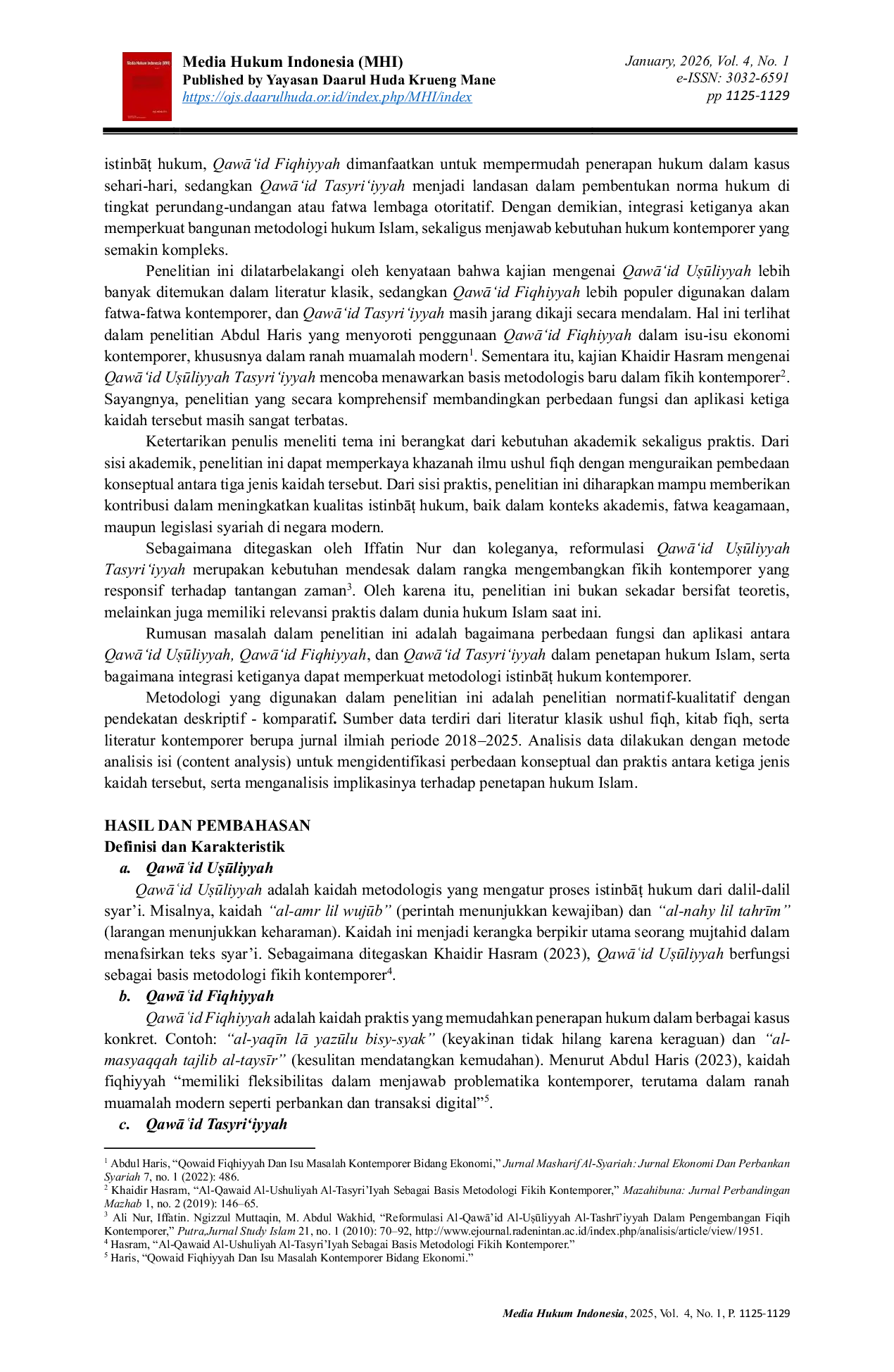 JURIS Makna Urgensi Historis serta Perbedaannya dengan Qowaid Fiqhiya dan Qowaid Tasri iyah