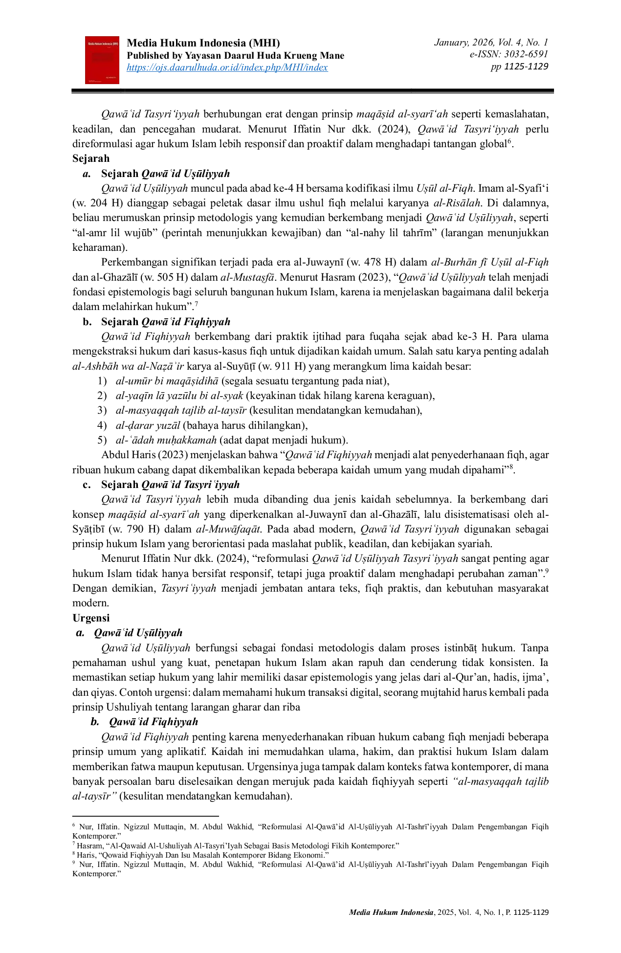 JURIS Makna Urgensi Historis serta Perbedaannya dengan Qowaid Fiqhiya dan Qowaid Tasri iyah