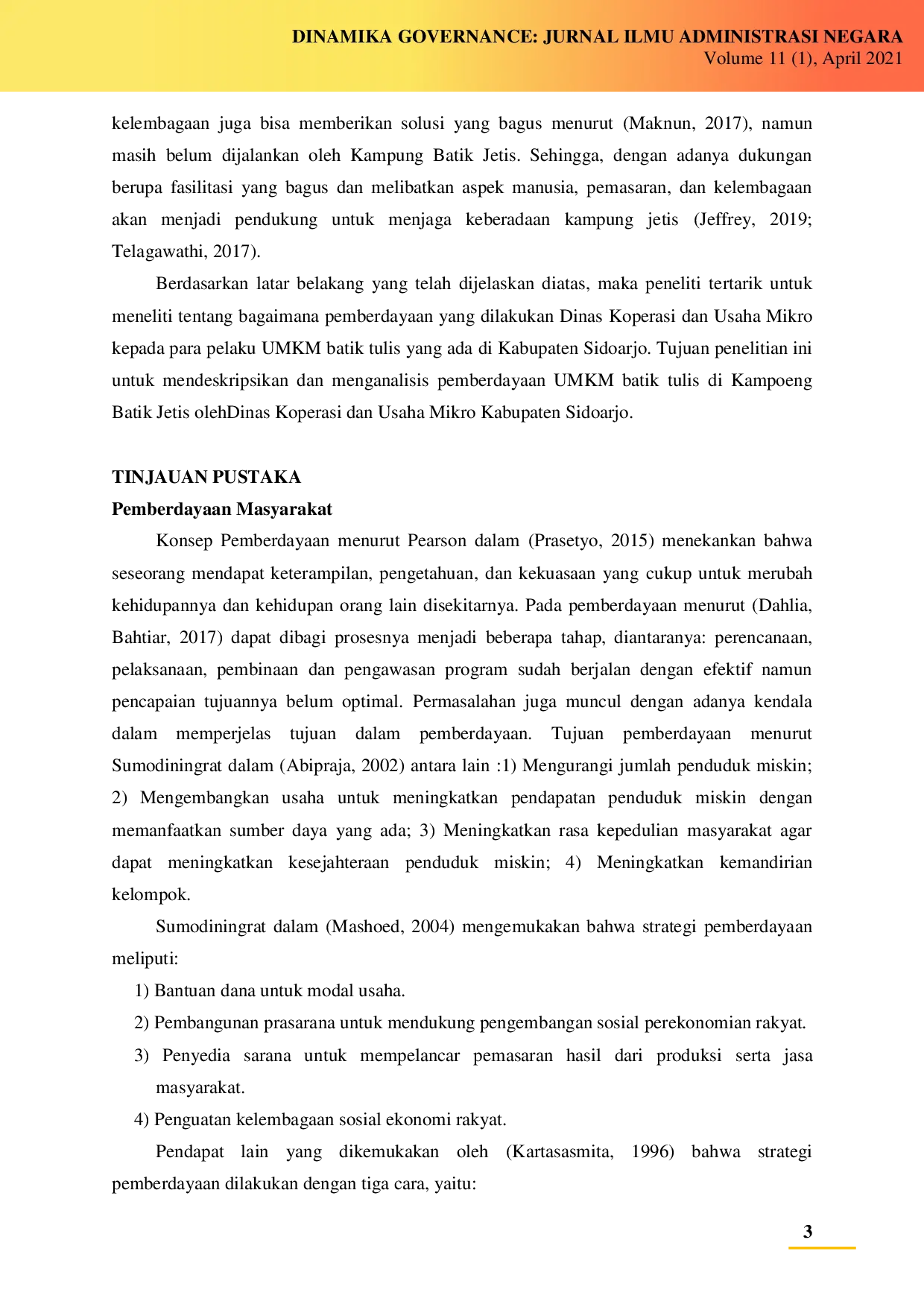 juris Pemberdayaan UMKM Batik Tulis di Kampoeng Batik Jetis oleh Dinas Koperasi dan Usaha Mikro Kabupaten Sidoarjo