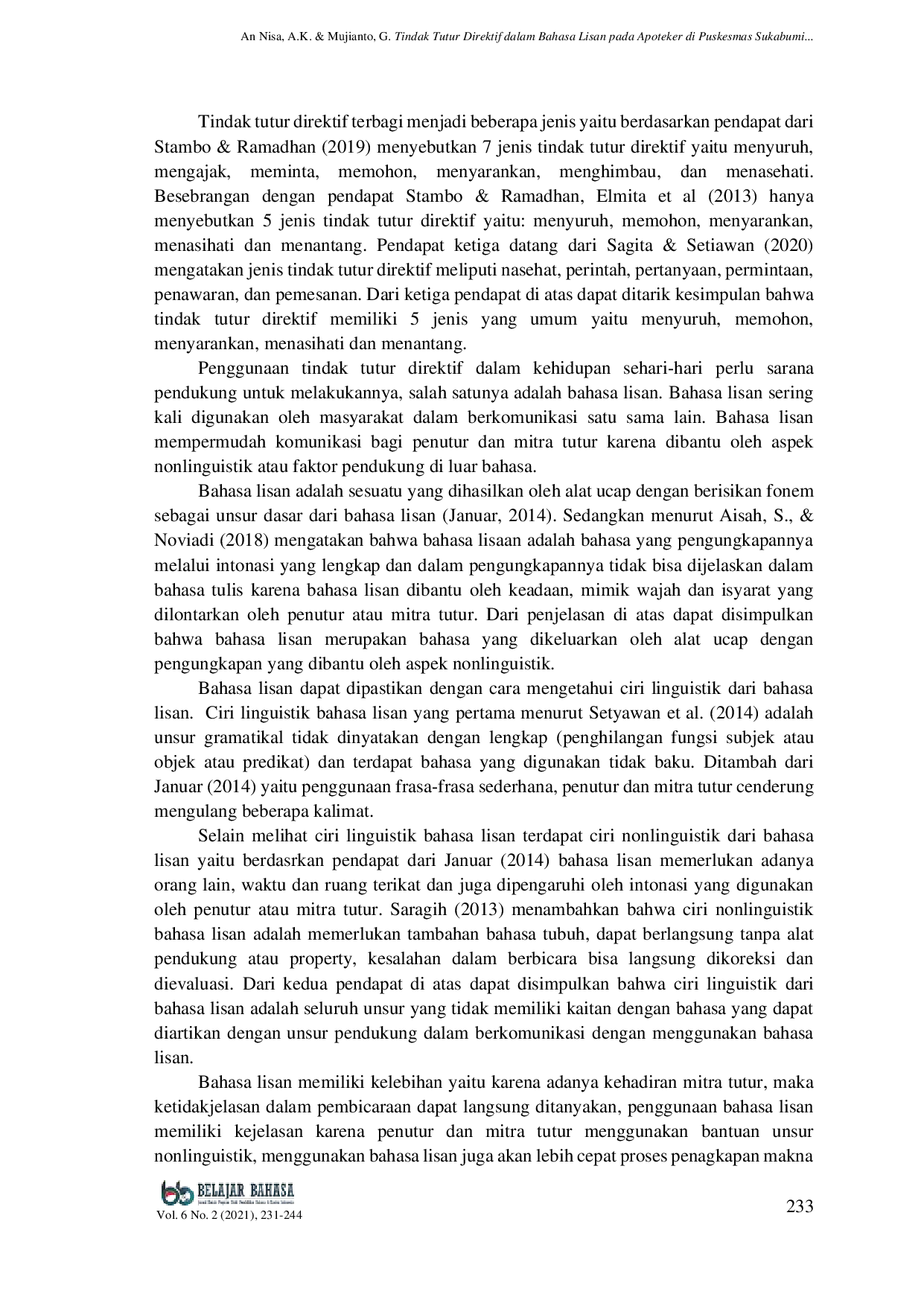 JURIS Tindak Tutur Direktif dalam Bahasa Lisan pada Apoteker di Puskesmas Sukabumi