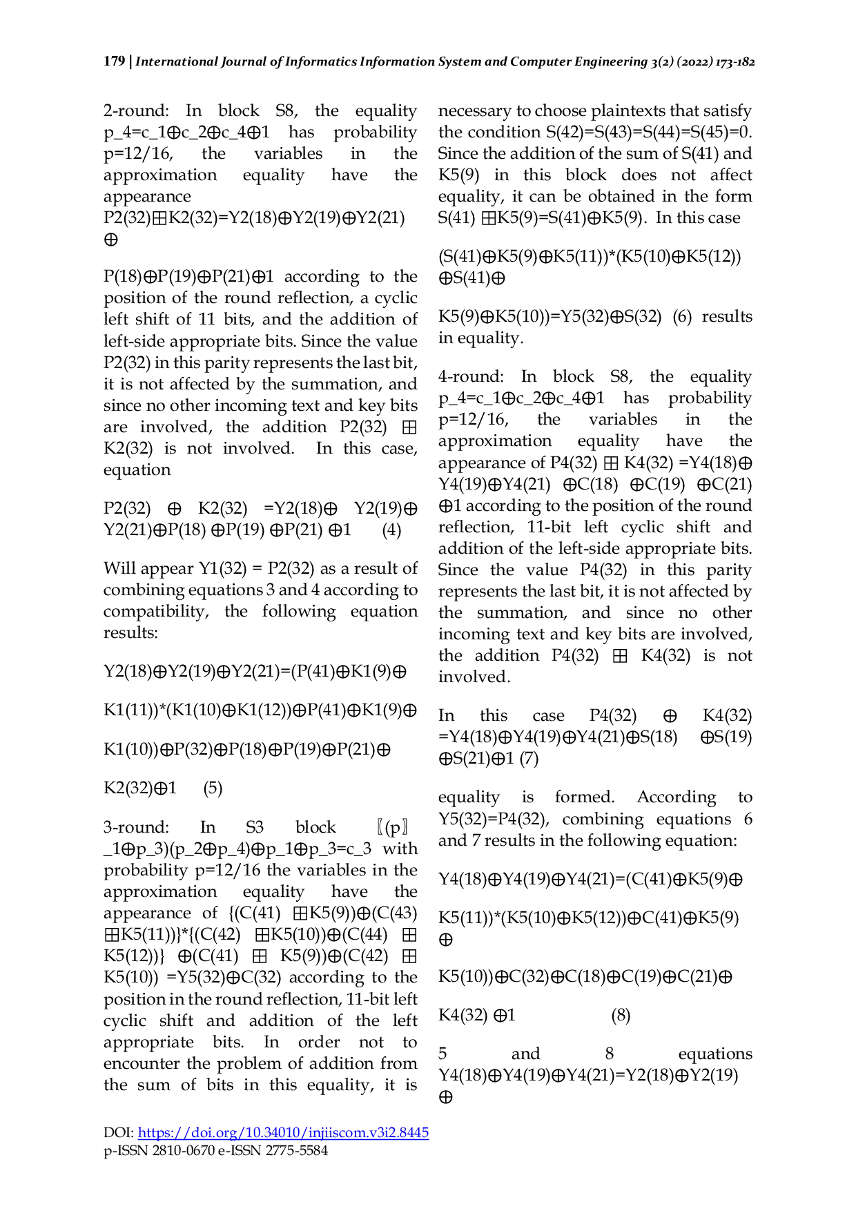 JURIS Unique Aspects of Usage of the Quadratic Cryptanalysis Method to the GOST 28147 89 Encryption Algorithm