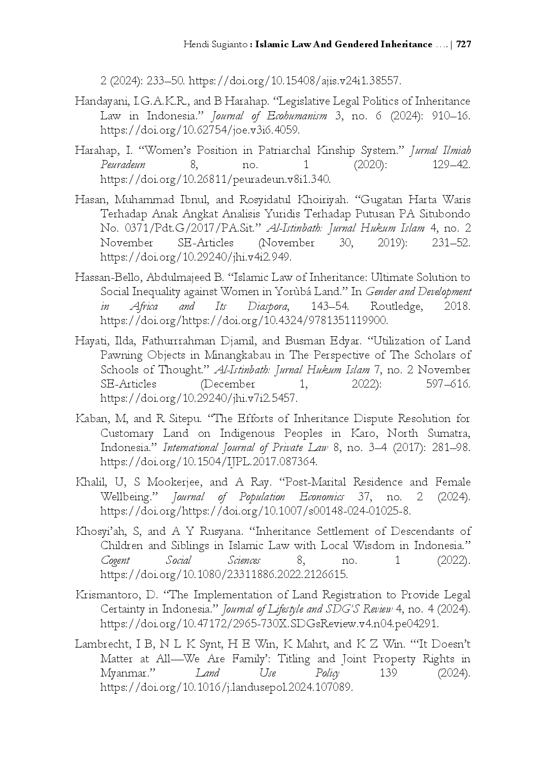 juris Islamic Law And Gendered Inheritance An Taradhin as Breakthrough for Women s Rights Disputes in Java Bali and Sumatra