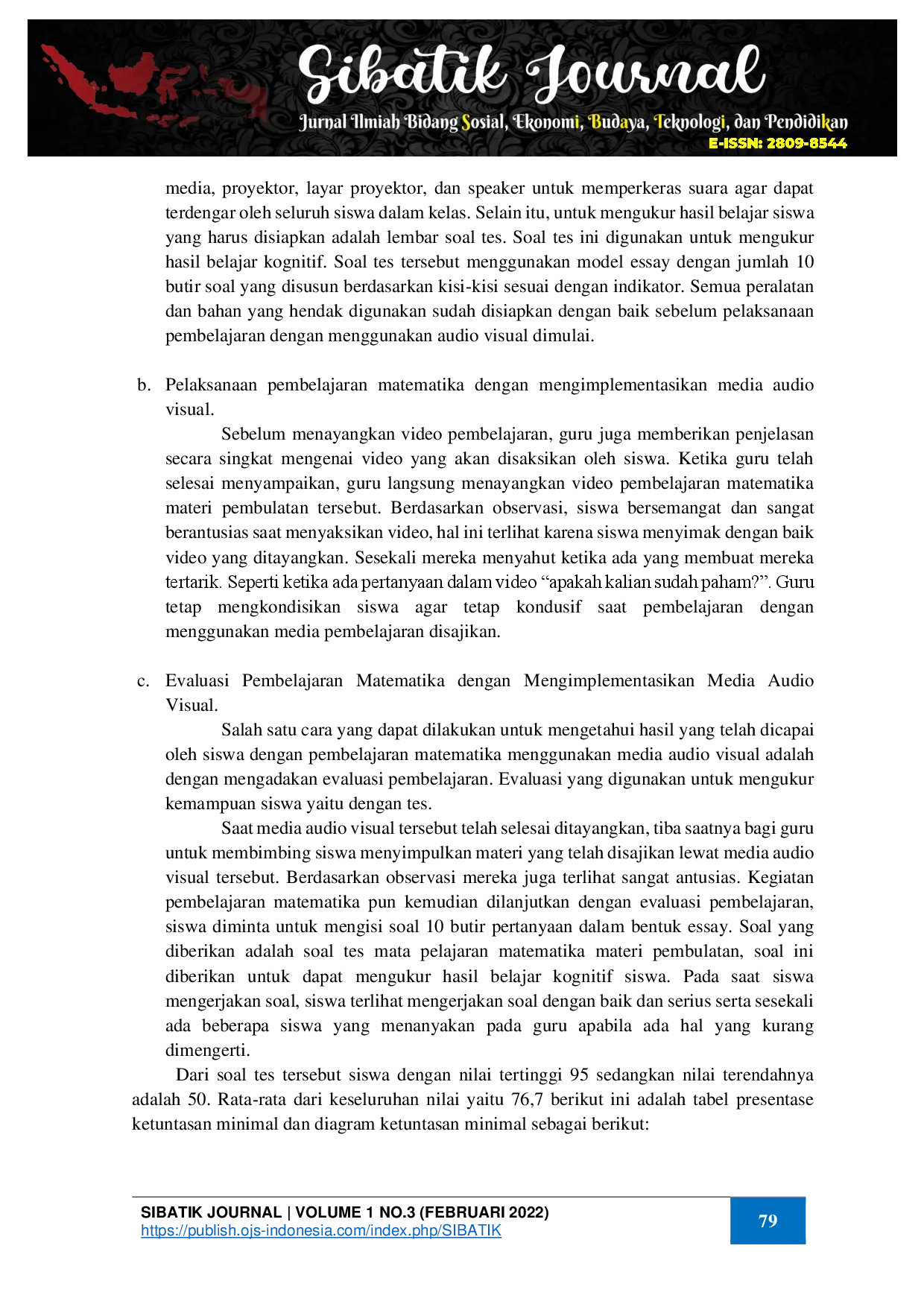 juris Implementasi Media Pembelajaran Audio Visual pada Mata Pelajaran Matematika Kelas IV Materi Pembulatan di SDN Malangnengah II