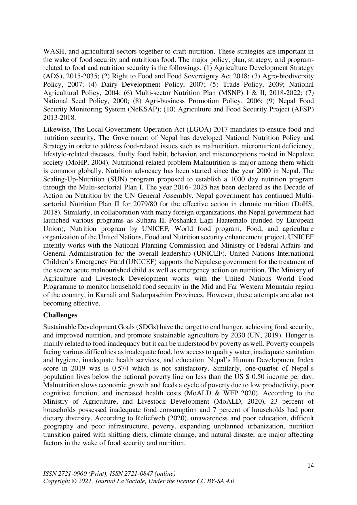 juris Scenario and Policy of Decent Nutrition and Food Security in the Post Covid 19 in Nepal