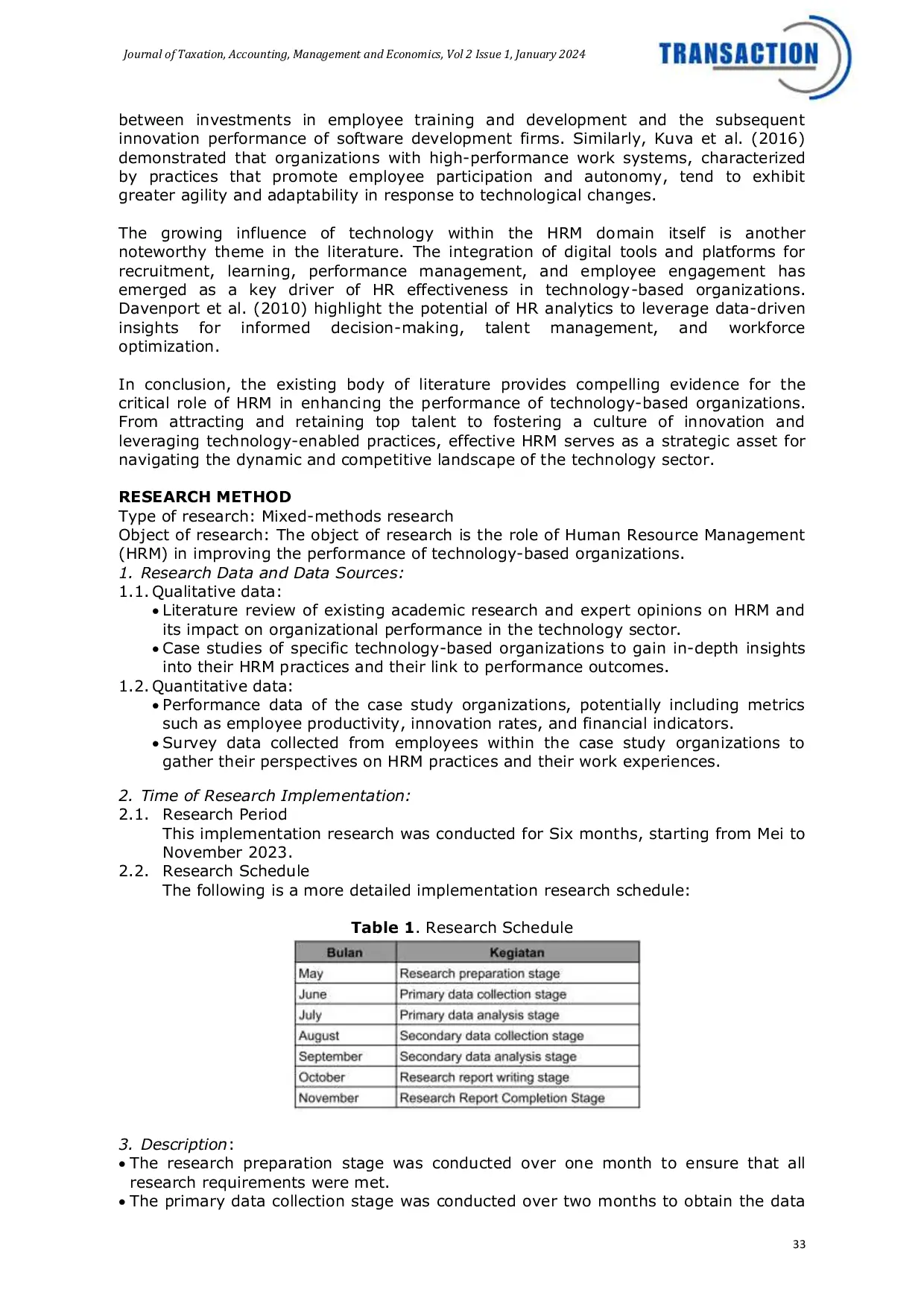 JURIS The Role of Human Resource Management in Improving the Performance of Technology Based Organizations