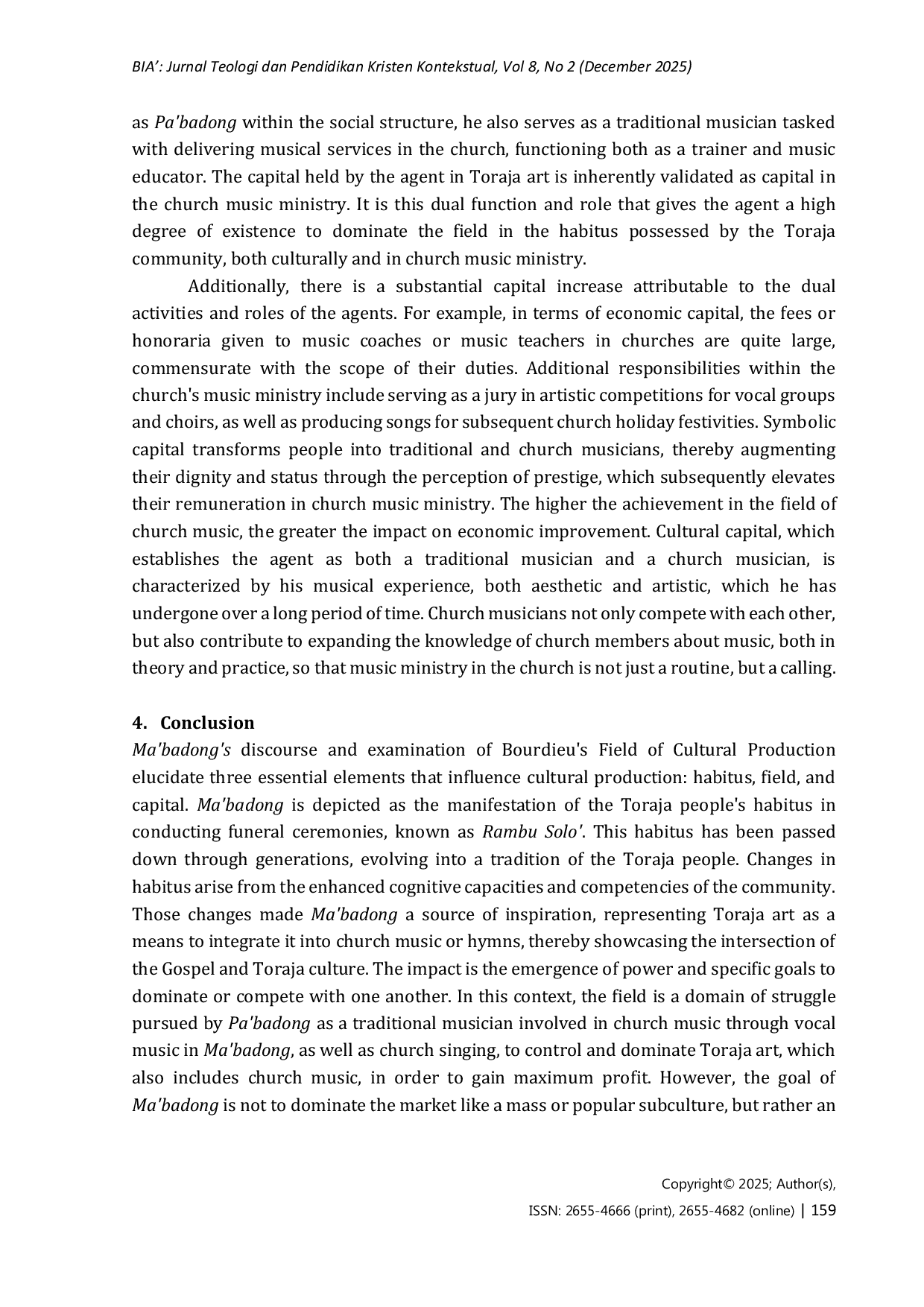 JURIS Ma badong in Bourdieu s Field of Cultural Production and Its Implications for Developing Church Music in Toraja