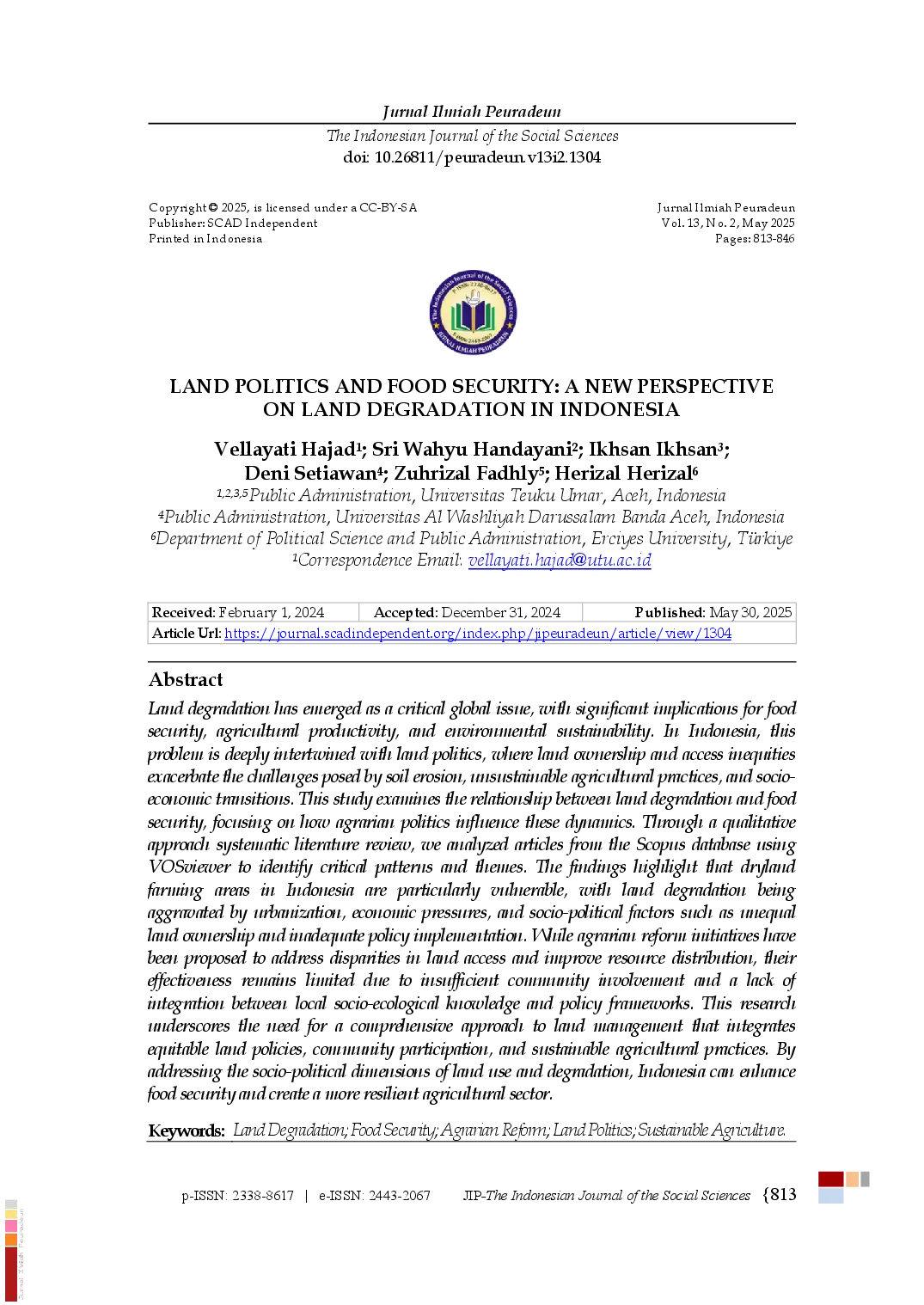 juris Land Politics and Food Security A New Perspective on Land Degradation in Indonesia