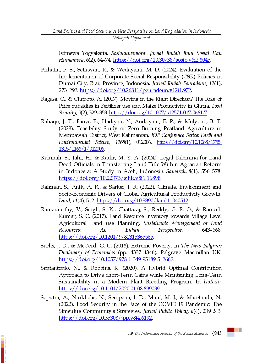 juris Land Politics and Food Security A New Perspective on Land Degradation in Indonesia