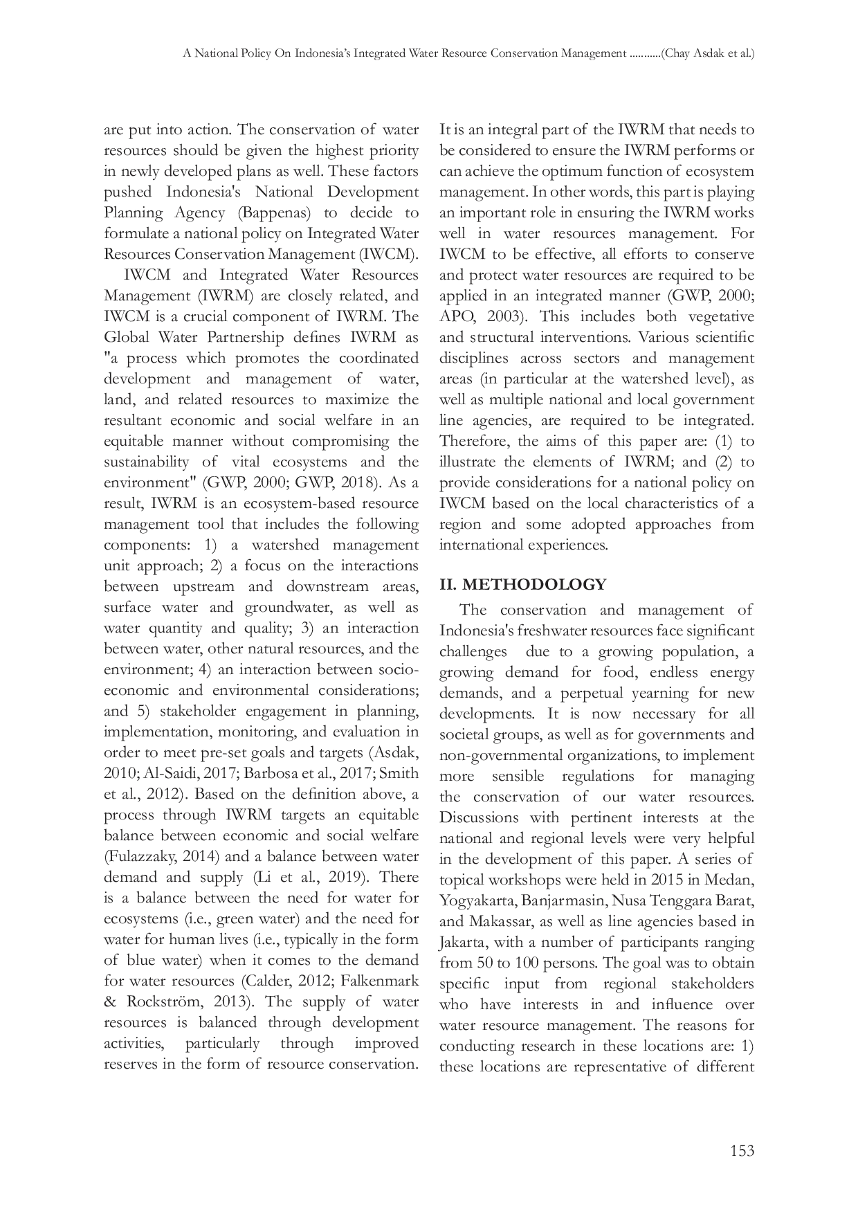 JURIS A National Policy On Indonesia s Integrated Water Resource Conservation Management