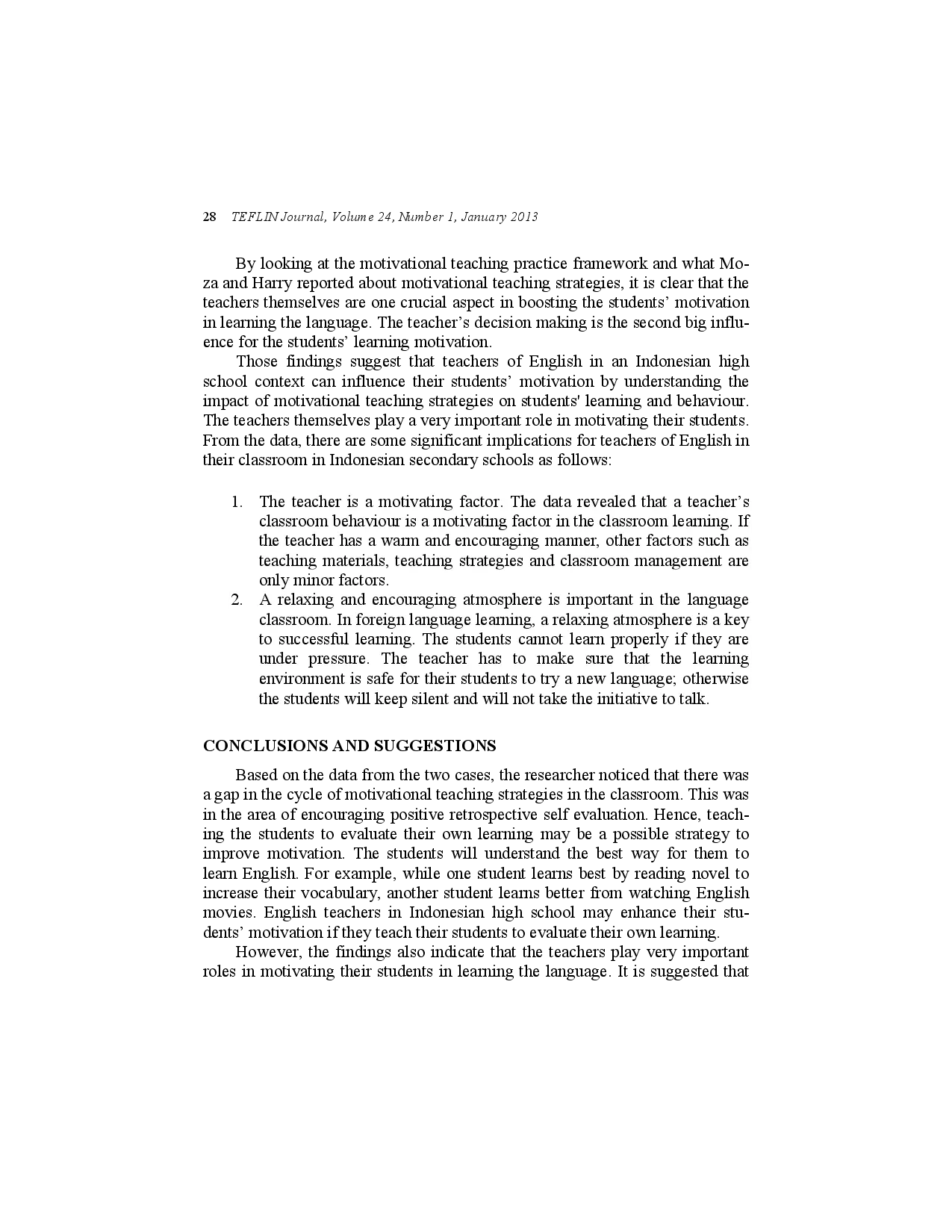 juris Teachers and Students Perceptions of Motivational Teaching Strategies in an Indonesian High School Context