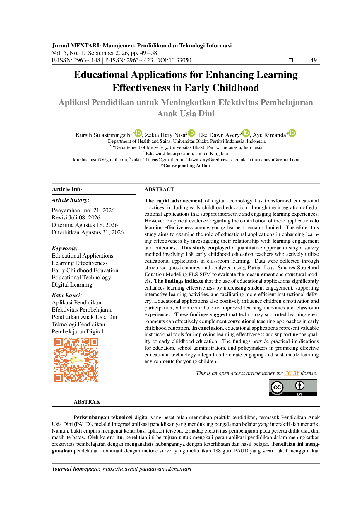 JURIS Educational Applications for Enhancing Learning Effectiveness in Early Childhood