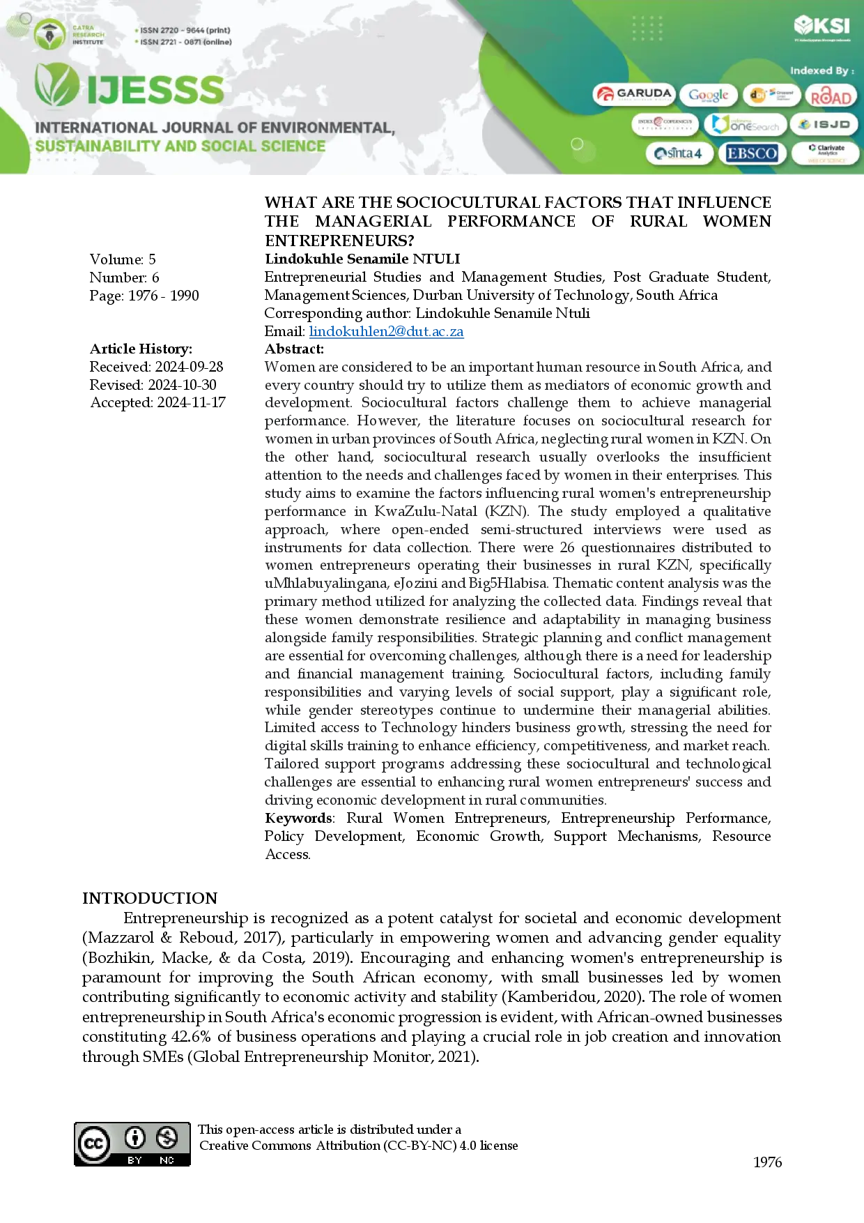 juris What are the Sociocultural Factors That Influence the Managerial Performance of Rural Women Entrepreneurs