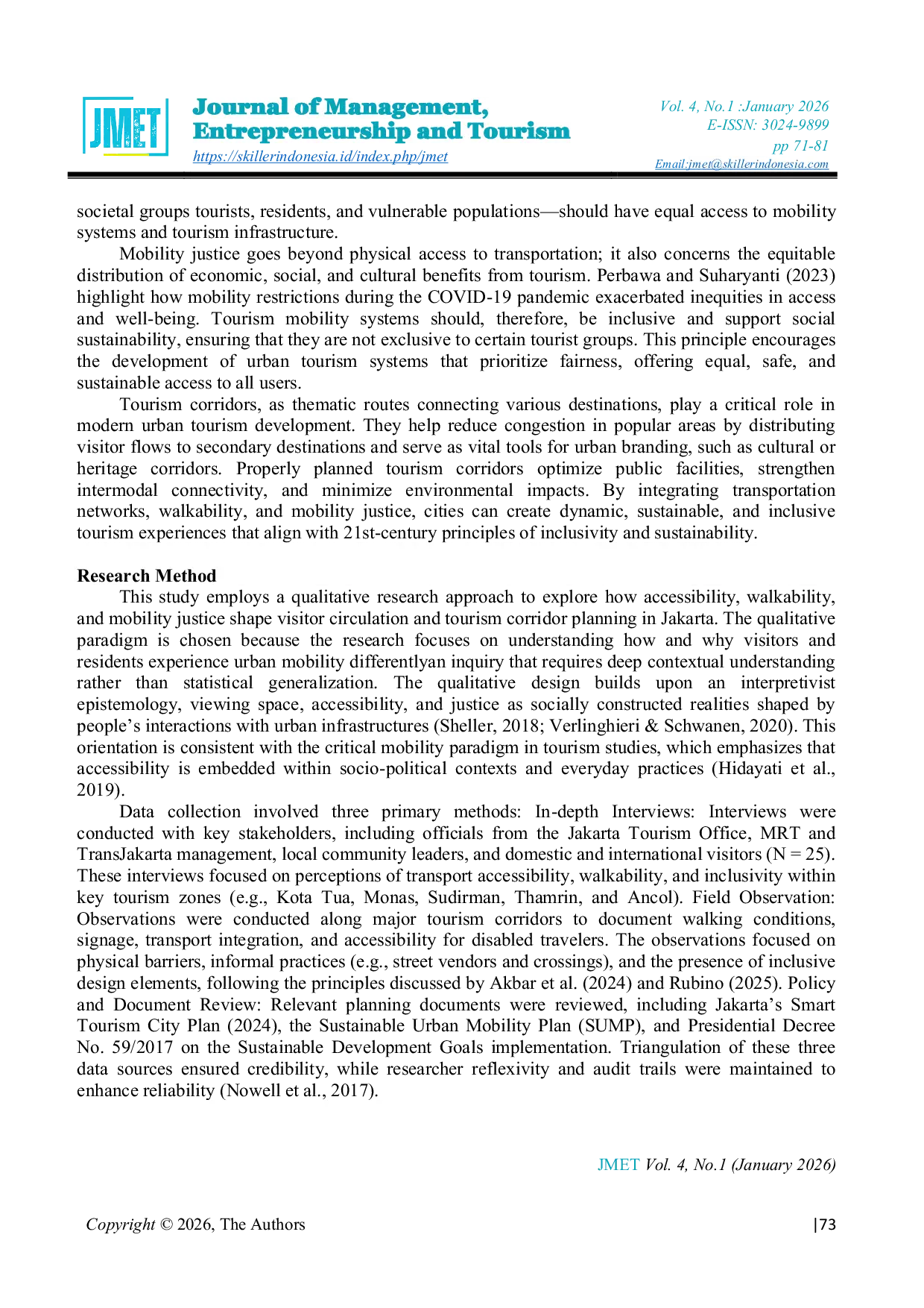 JURIS Urban Mobility Accessibility And Tourism Flows A Mobility Justice Perspective In Jakarta