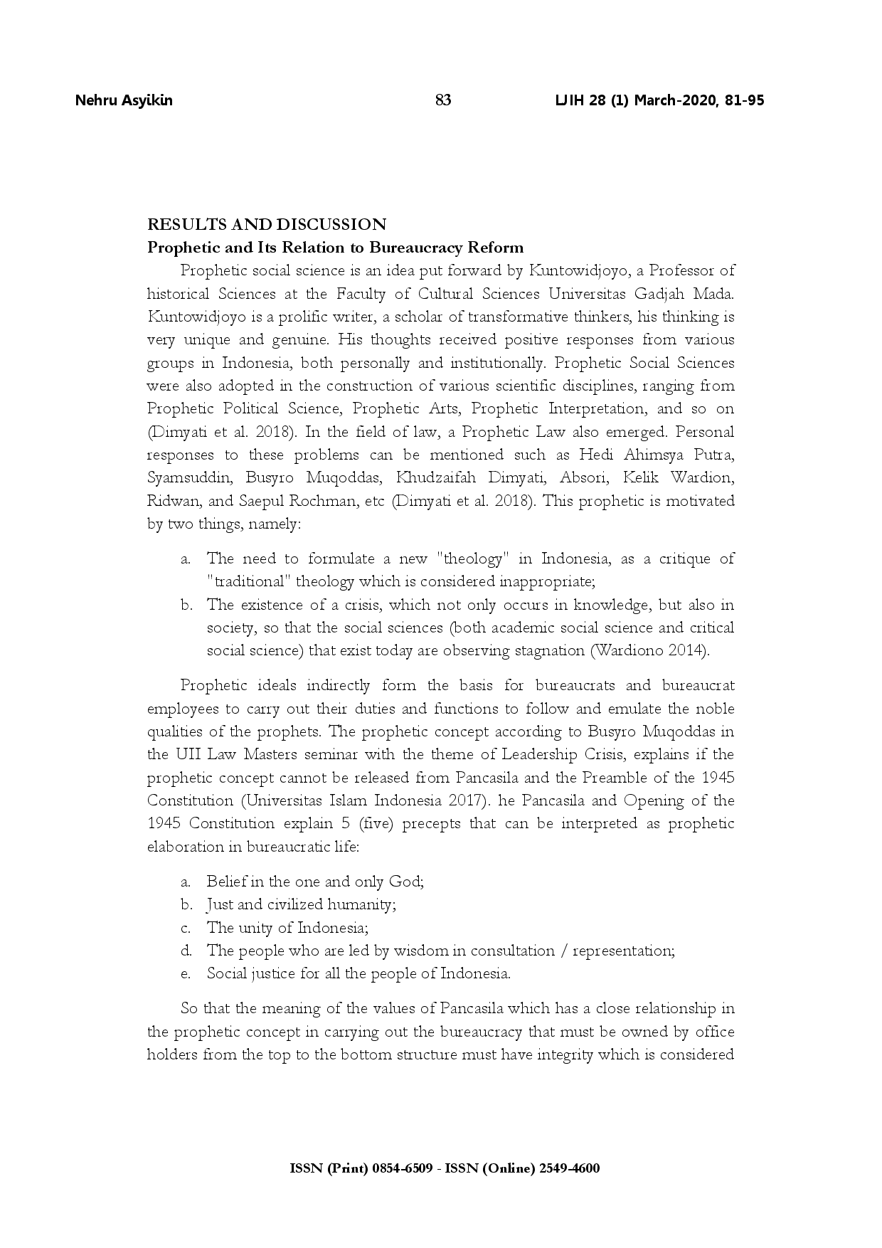 juris Legal politics of bureaucratic reform in really good governance according to prophetical law