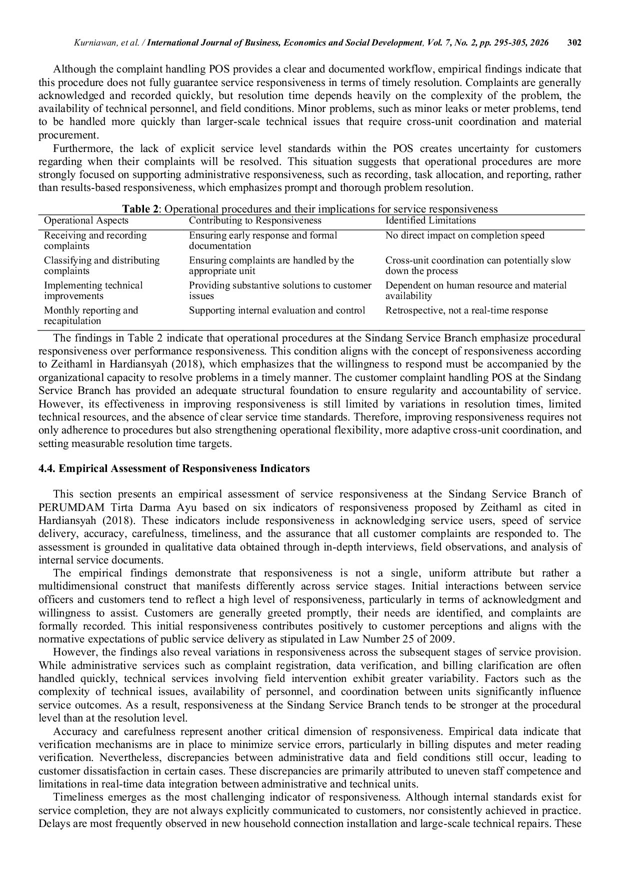 JURIS Responsibility in Public Services at The Tirta Darma Ayu Regional Public Drinking Water Company Sindang Service Branch Indramayu Regency