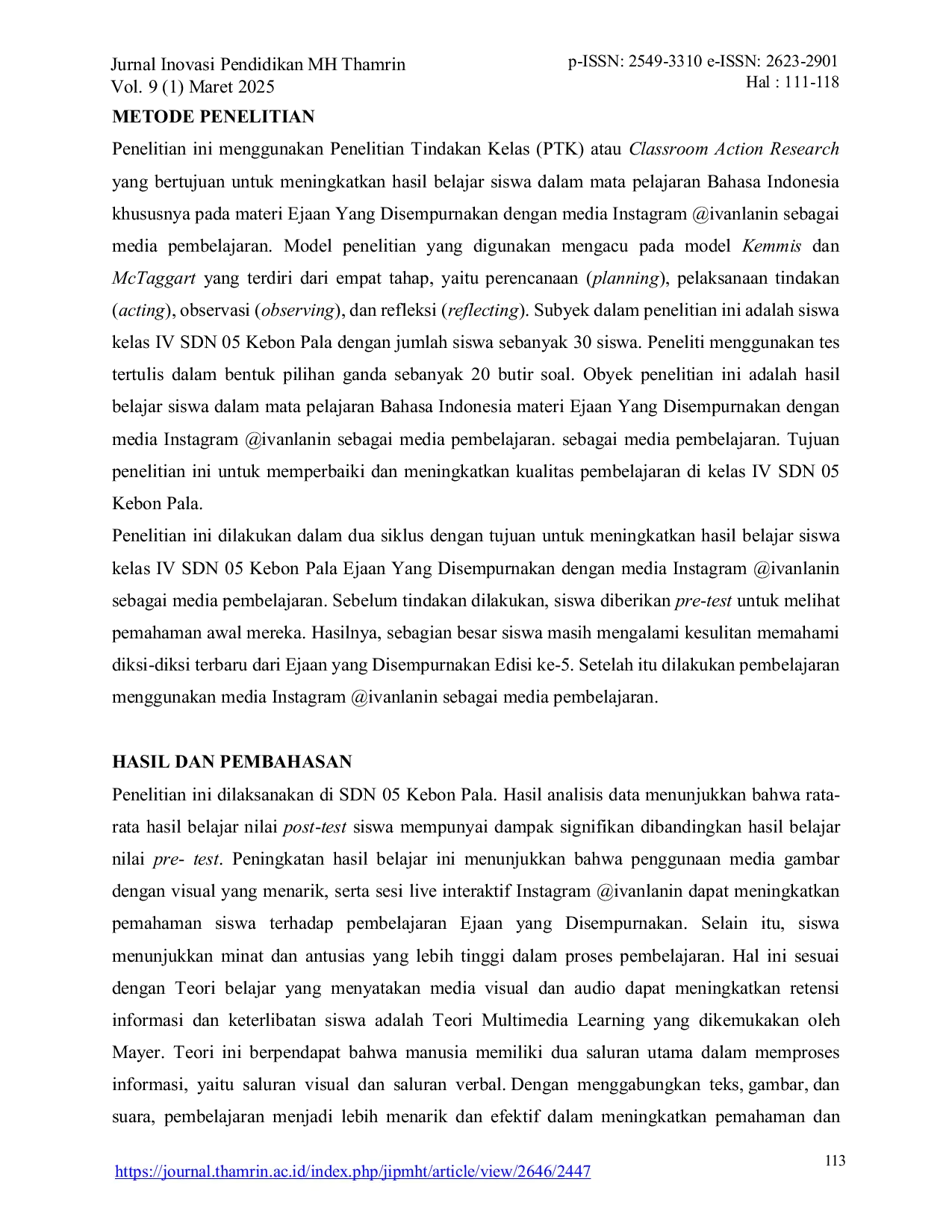 JURIS Ivan Lanin s Instagram Account as a Medium for Learning Indonesian