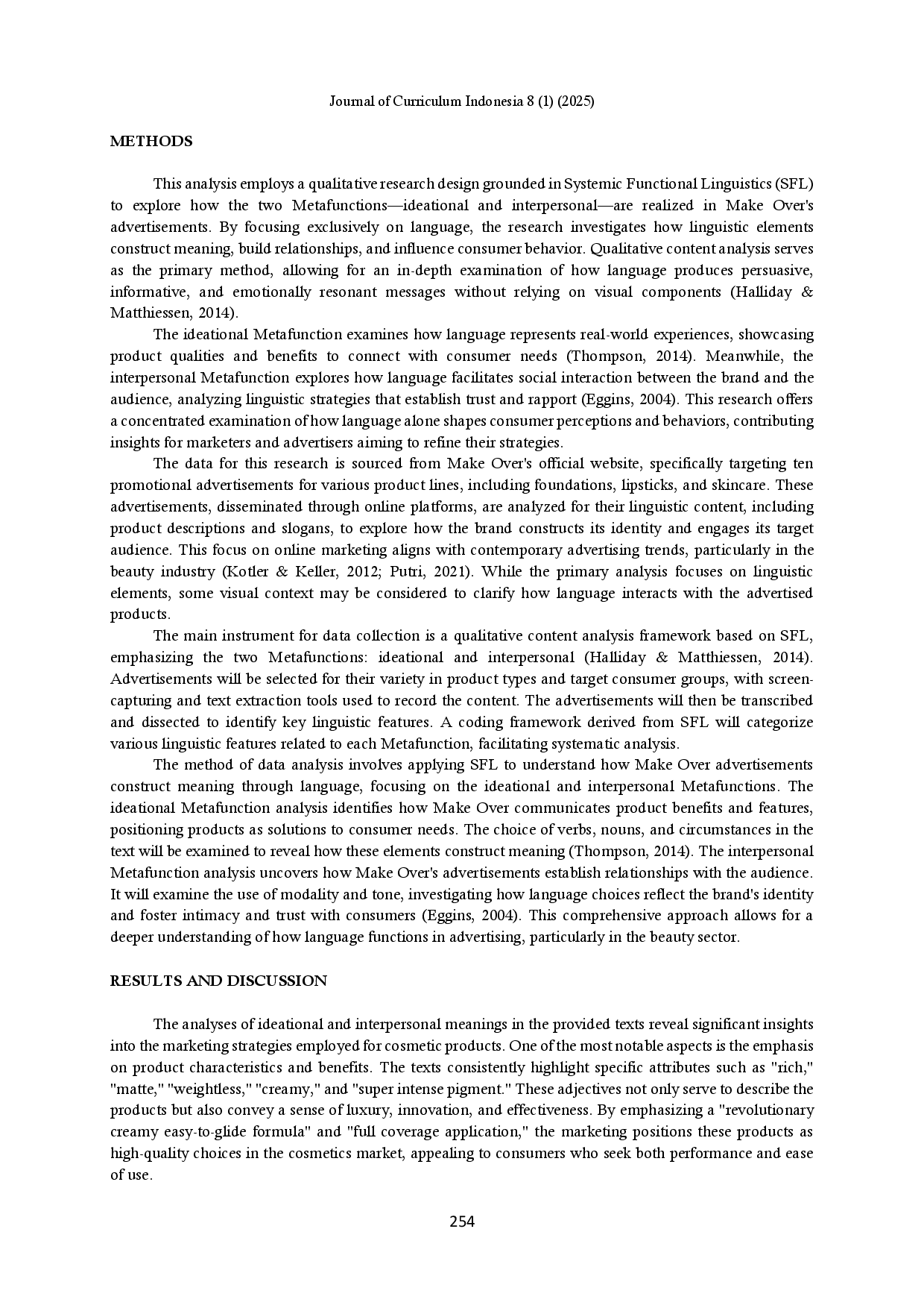 juris The Analysis of Ideational and Interpersonal Meaning in Make Over Advertisement