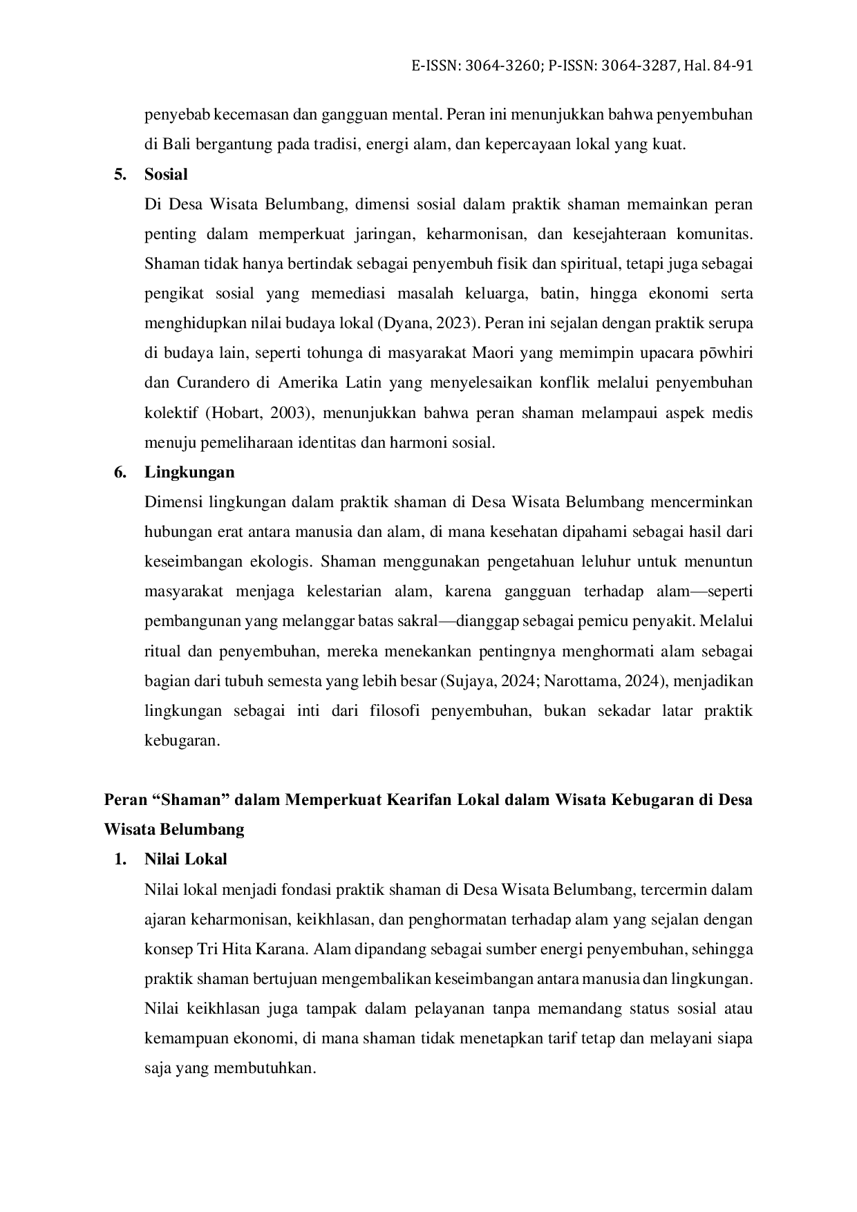 JURIS Identifikasi Shaman dalam Wisata Kebugaran Berbasis Kearifan Lokal di Desa Wisata Belumbang Kecamatan Kerambitan Kabupaten Tabanan