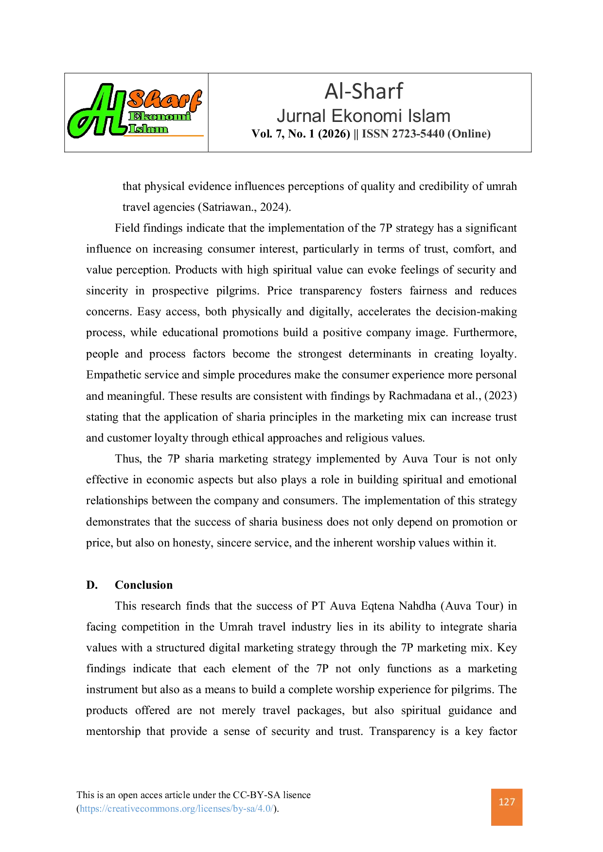 JURIS Implementing The Sharia Marketing Mix 7P In The Digital Umrah Travel Industry A Case Study Of PT Auva Eqtena Nahdha