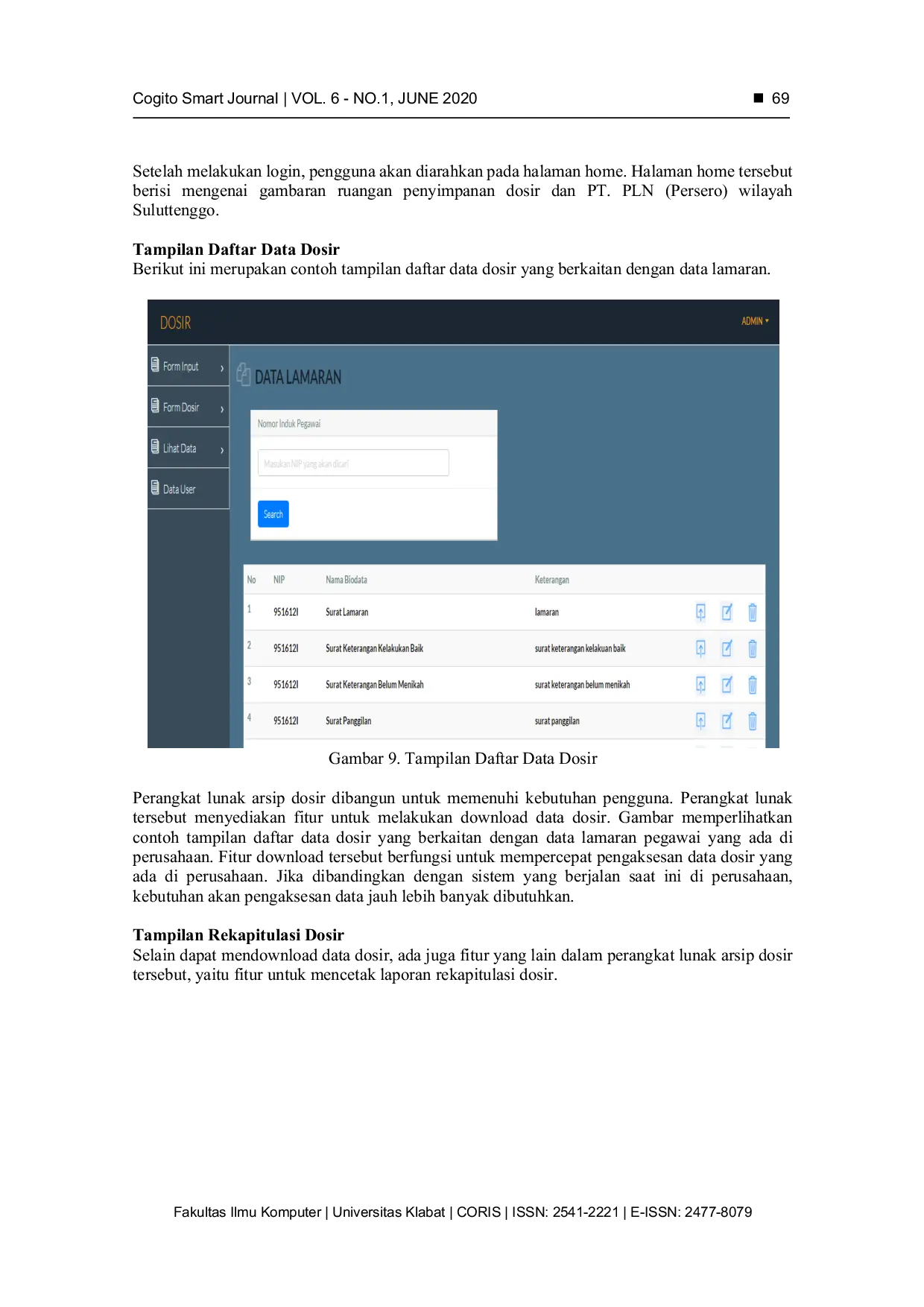 JURIS Pembangunan Aplikasi Arsip Pegawai PT PLN Persero Wilayah Suluttenggo