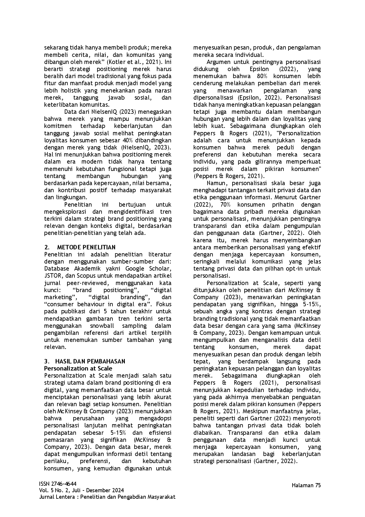 juris Strategi Brand Positioning dalam Bisnis Digital Literature Review