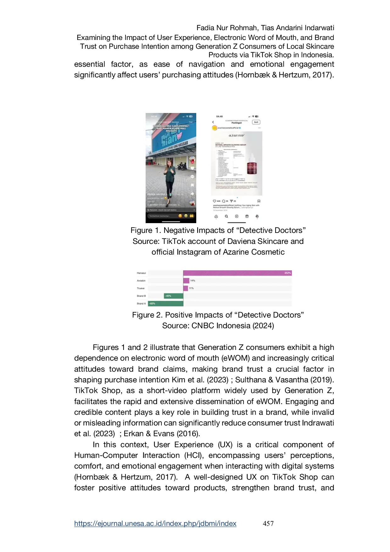 JURIS Examining the Impact of User Experience Electronic Word of Mouth and Brand Trust on Purchase Intention among Generation Z Consumers of Local Skincare Products via TikTok Shop in Indonesia
