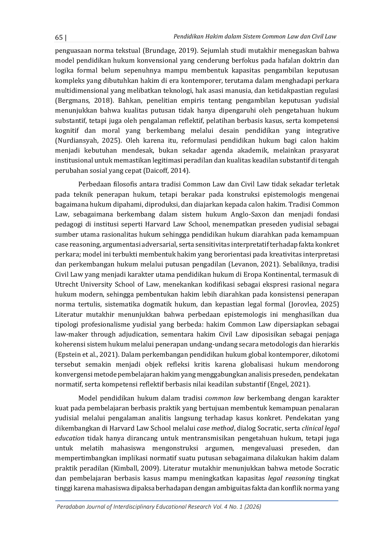 JURIS Pendidikan Hukum bagi Calon Hakim dalam Tradisi Common Law dan Civil Law