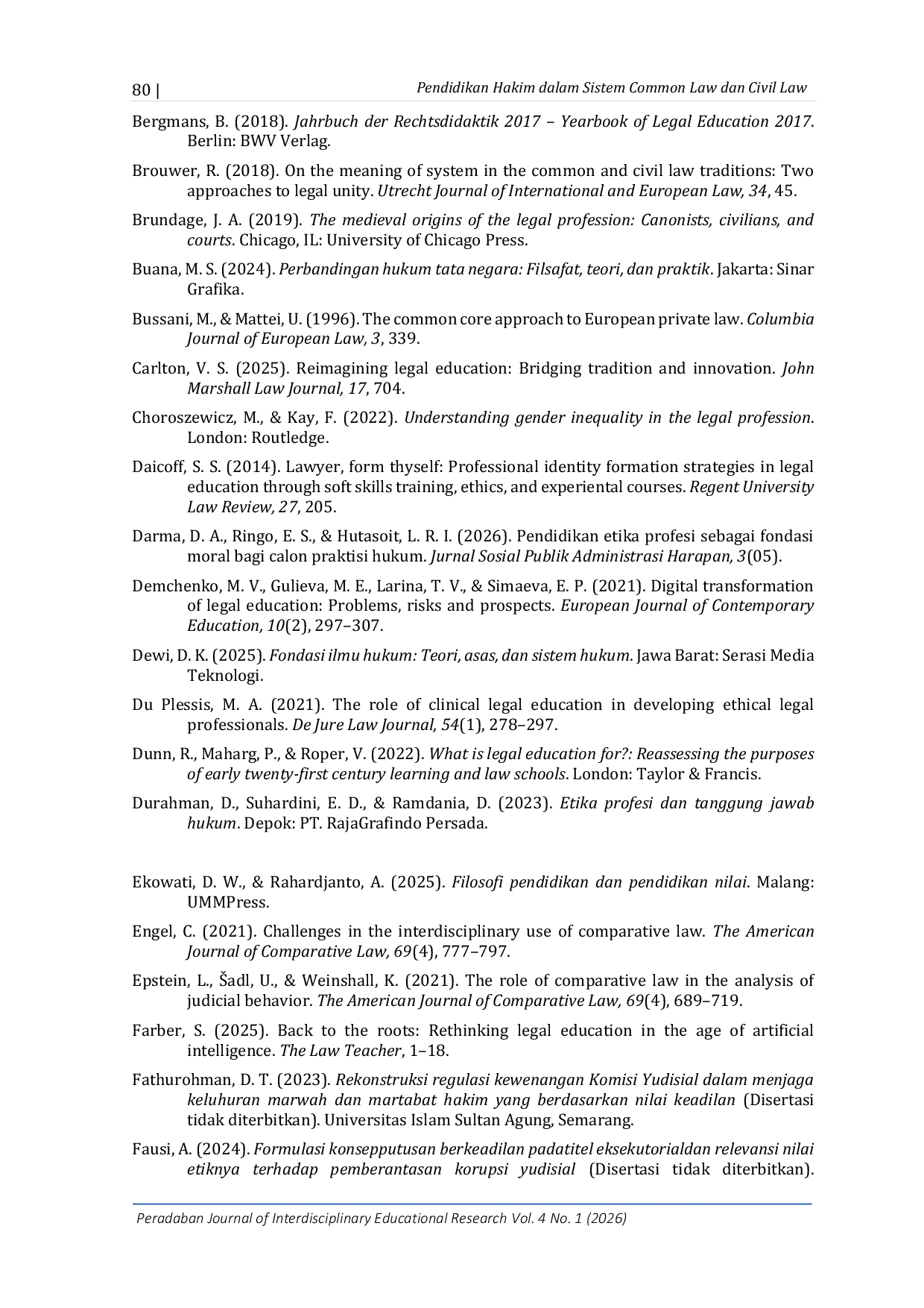 JURIS Pendidikan Hukum bagi Calon Hakim dalam Tradisi Common Law dan Civil Law