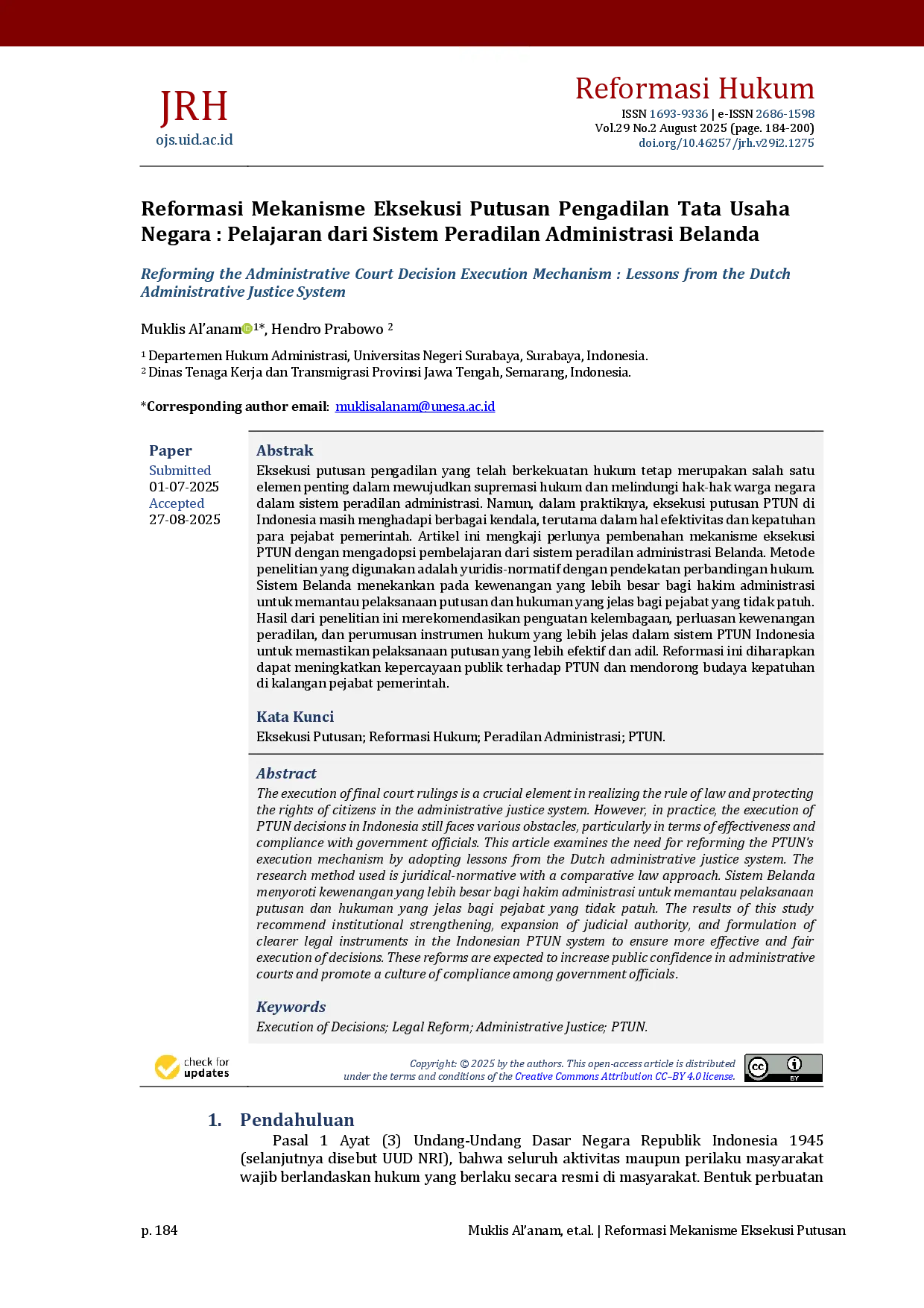 juris Reforming the Administrative Court Decision Execution Mechanism Lessons from the Dutch Administrative Justice System