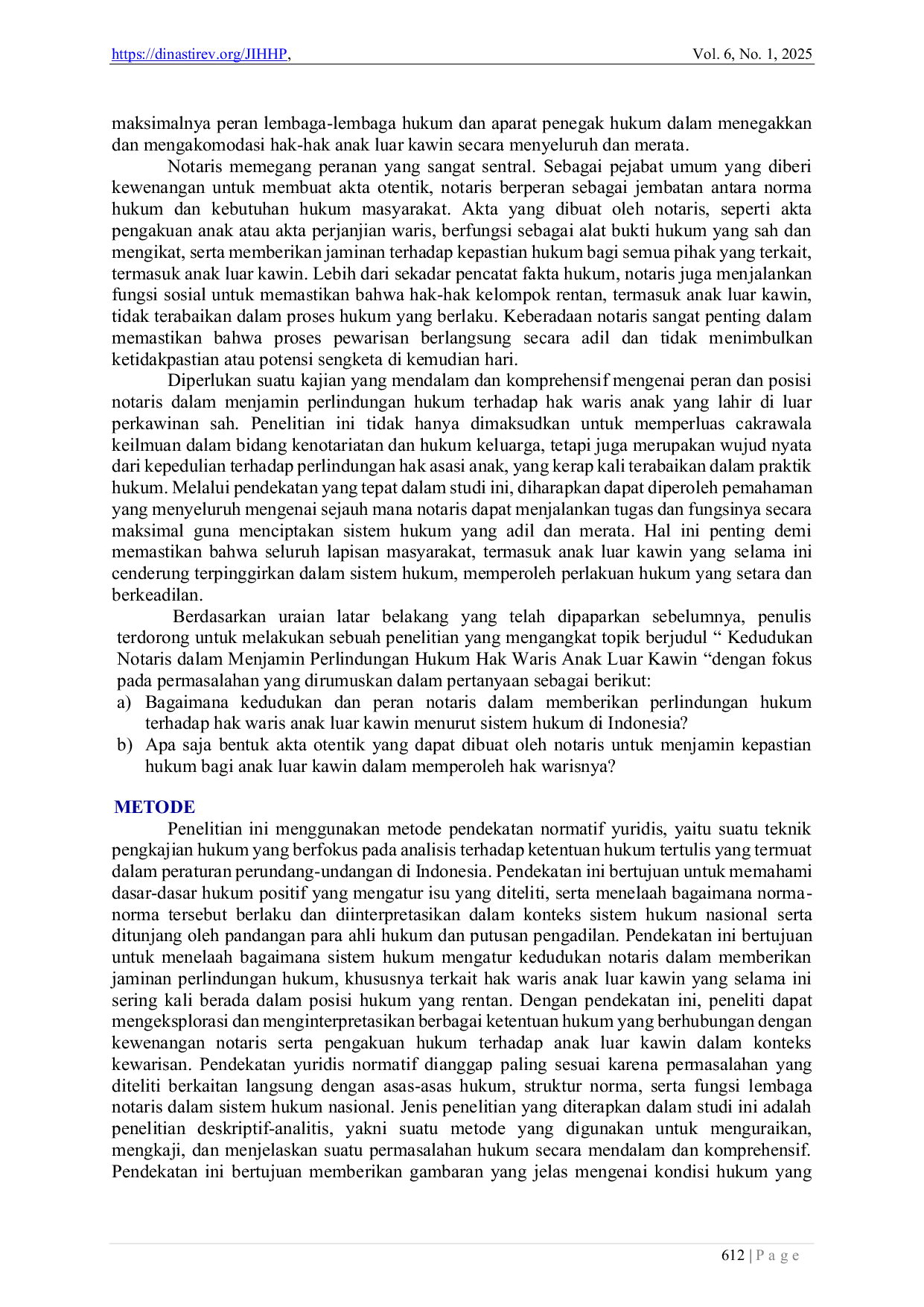 JURIS Kedudukan Notaris dalam Menjamin Perlindungan Hukum Hak Waris Anak Luar Kawin
