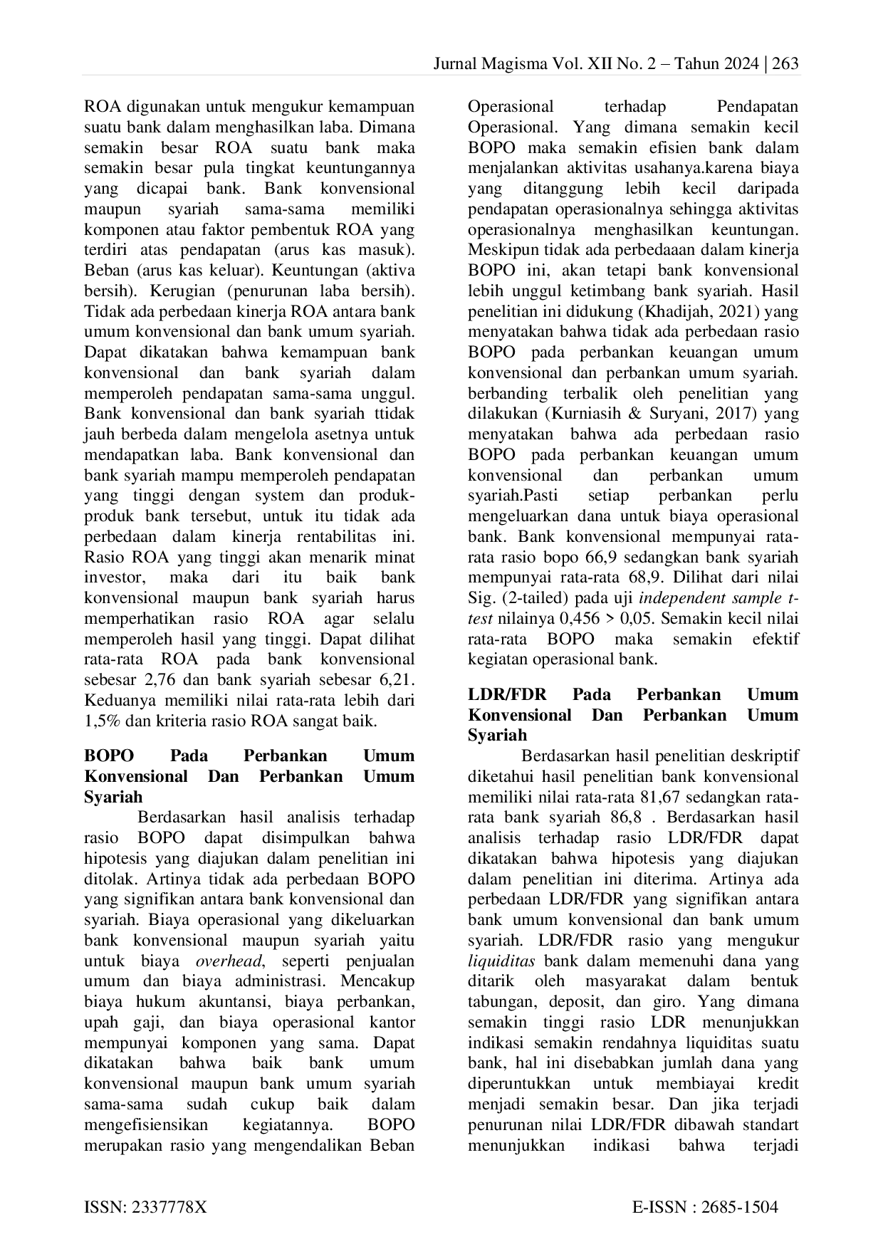 juris Perbandingan Kinerja Keuangan Perbankan Umum Konvensional Dan Perbankan Umum Syariah Yang Terdaftar Di OJK