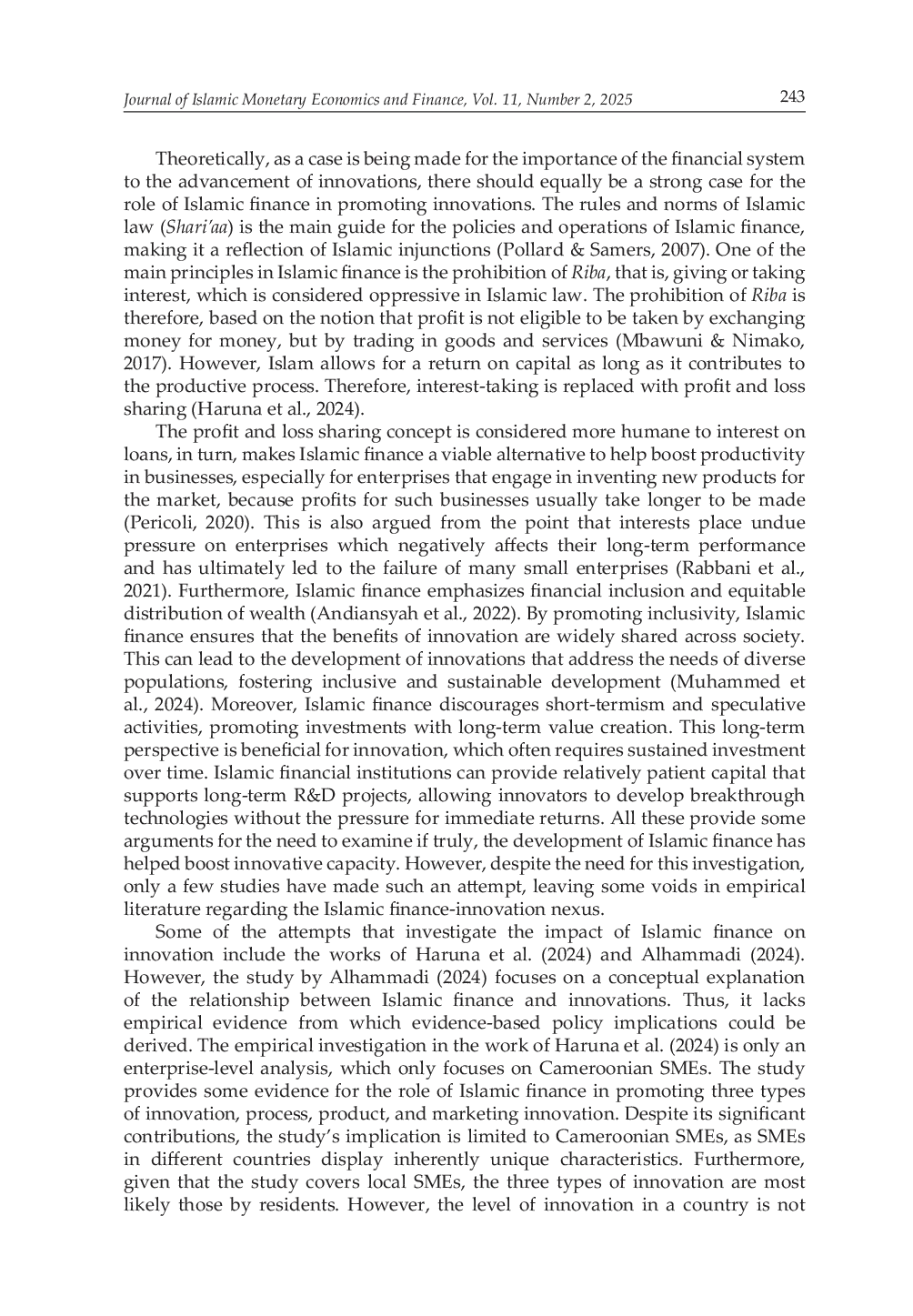 JURIS Innovative Capacity in Muslim Majority Countries Does Islamic Finance Play a Role