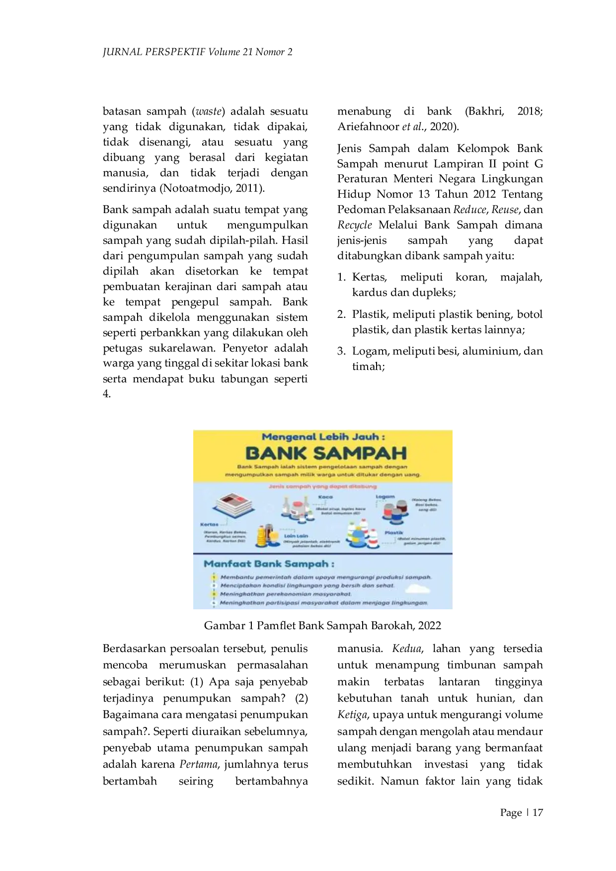 JURIS Bank Sampah Sebuah Upaya Mengurangi Jumlah Produksi Sampah Rumah Tangga Studi Kasus Bank Sampah Barokah Rw 07 Kompleks Perumahan Bdn Rangkapan Jaya Baru Pancoran Mas Kota Depok