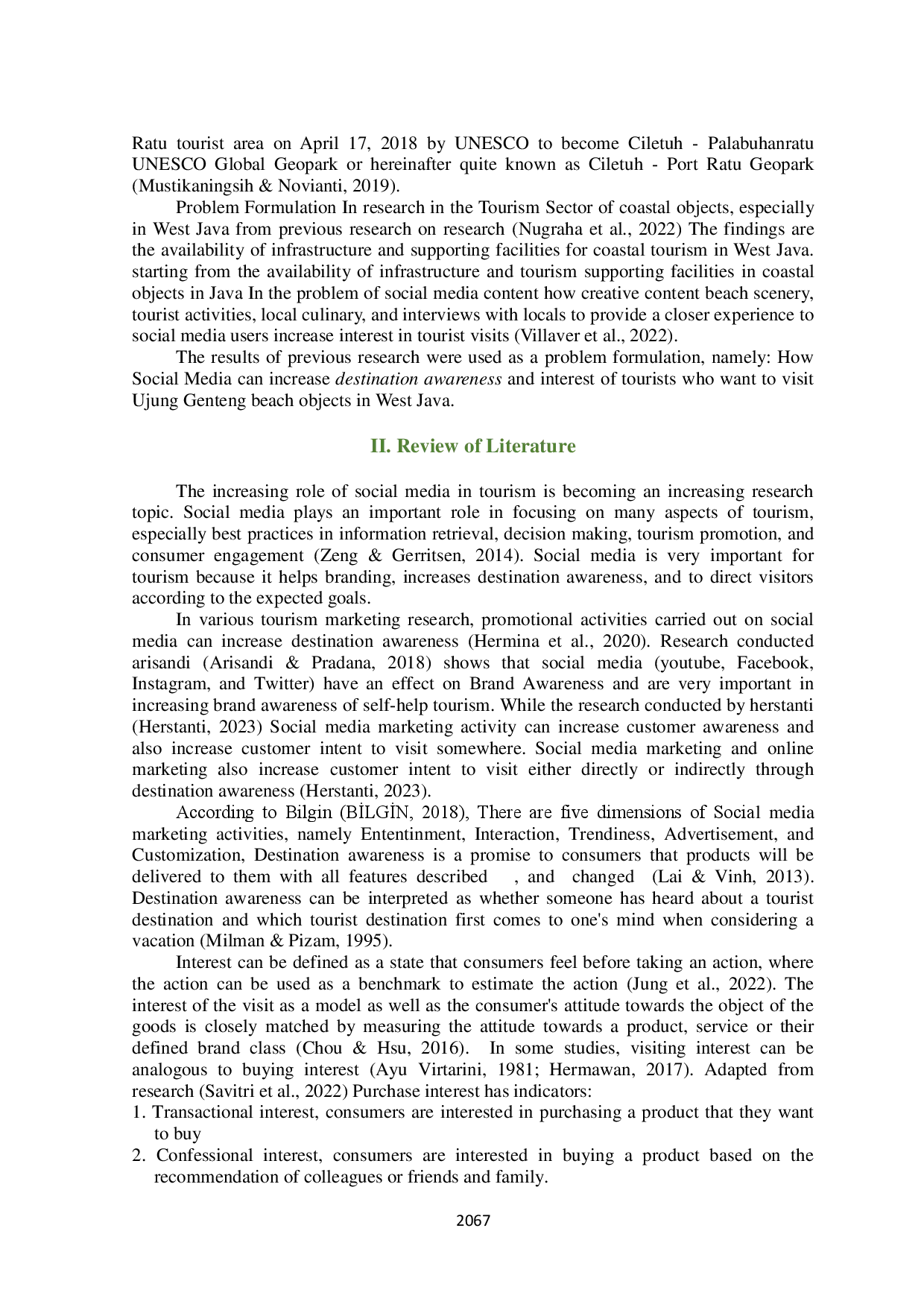 juris The Contribution of Instagram Visit Ujung Genteng as a Social Media Influencer in increasing Destination Awareness Impacts Intention to Visit Ujung Genteng Beach