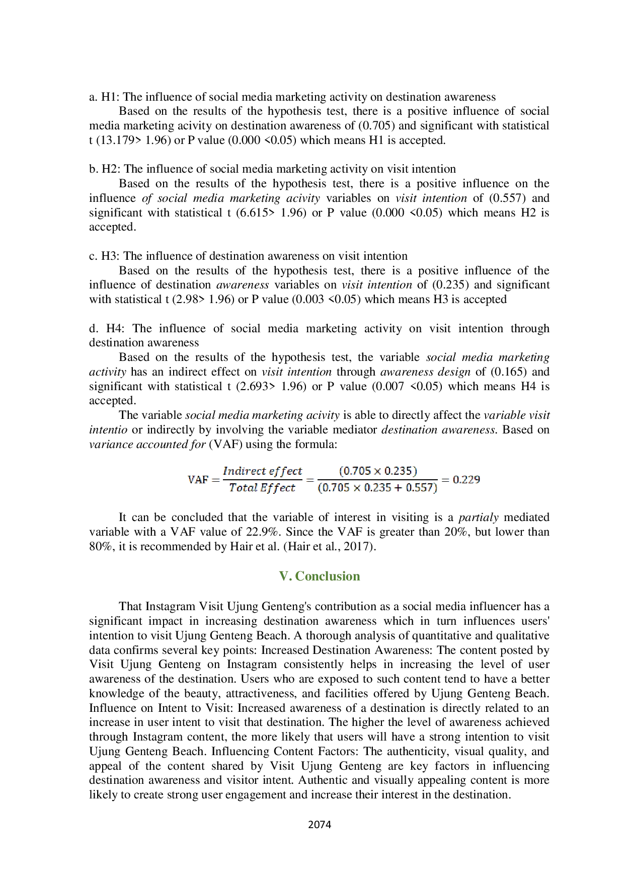 juris The Contribution of Instagram Visit Ujung Genteng as a Social Media Influencer in increasing Destination Awareness Impacts Intention to Visit Ujung Genteng Beach