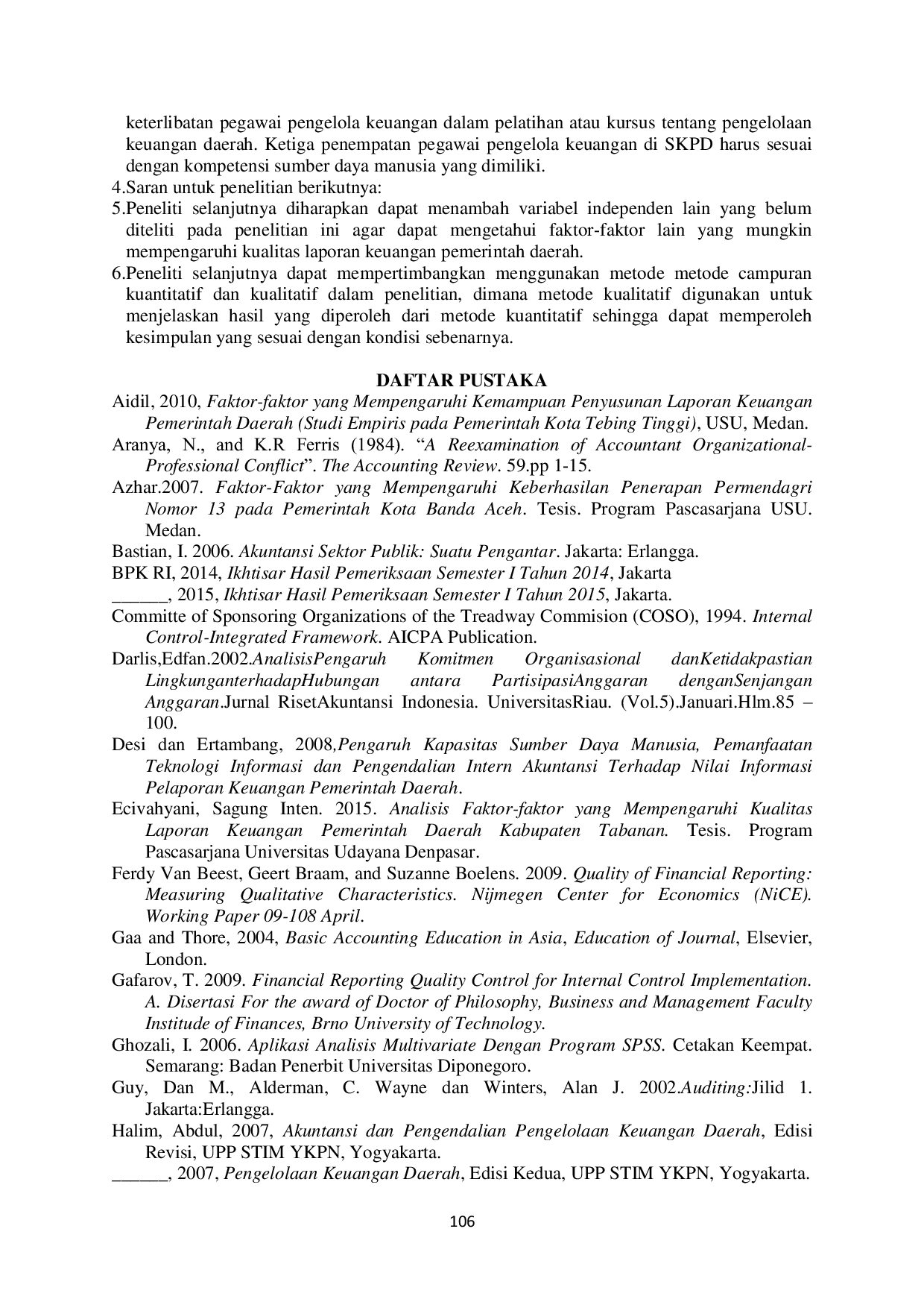 JURIS Faktor Faktor Yang Mempengaruhi Kualitas Laporan Keuangan Pemerintah Daerah Di Kabupaten Kepulauan Talaud