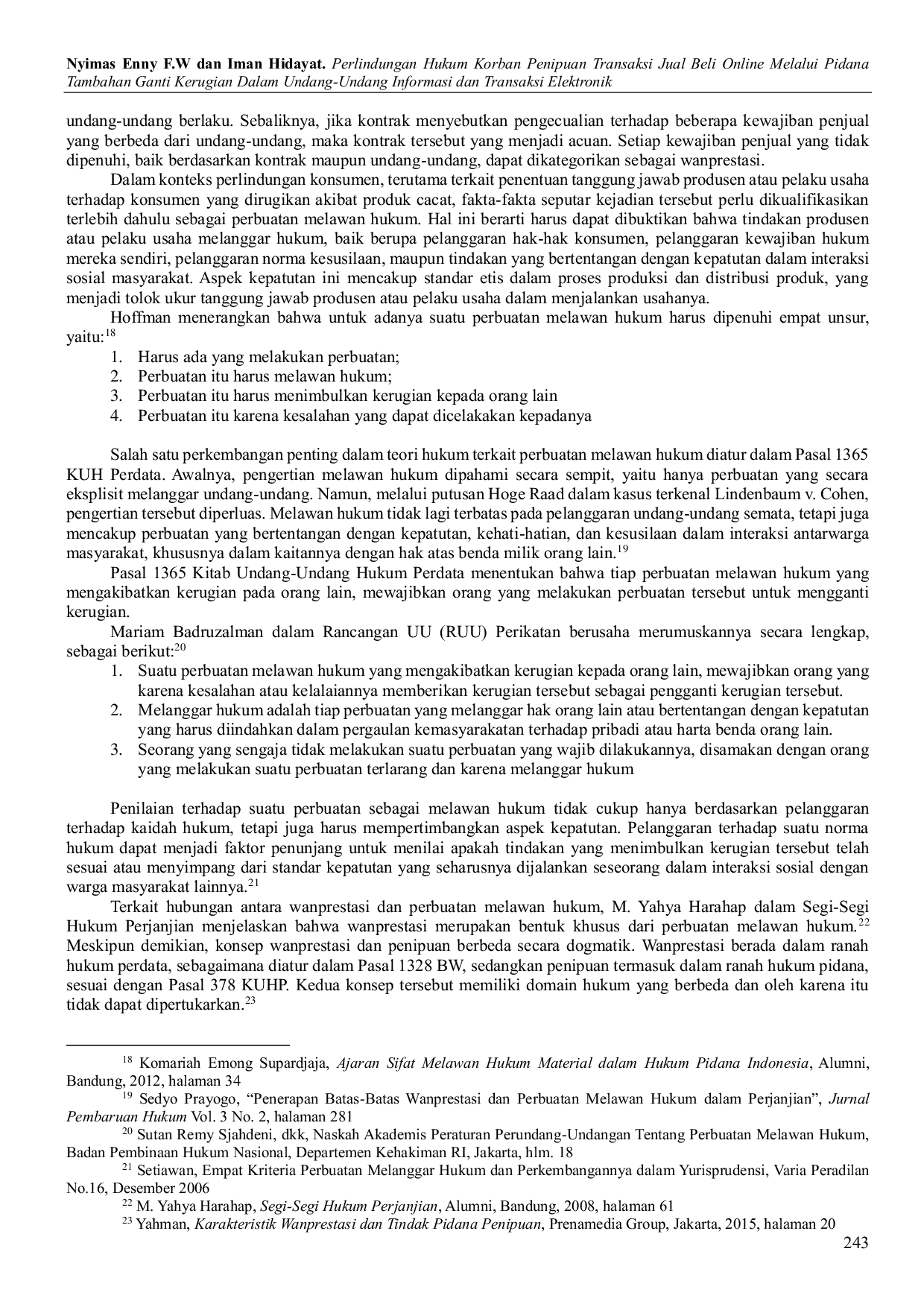 JURIS Perlindungan Hukum Korban Penipuan Transaksi Jual Beli Online Melalui Pidana Tambahan Ganti Kerugian Dalam Undang Undang Informasi dan Transaksi Elektronik