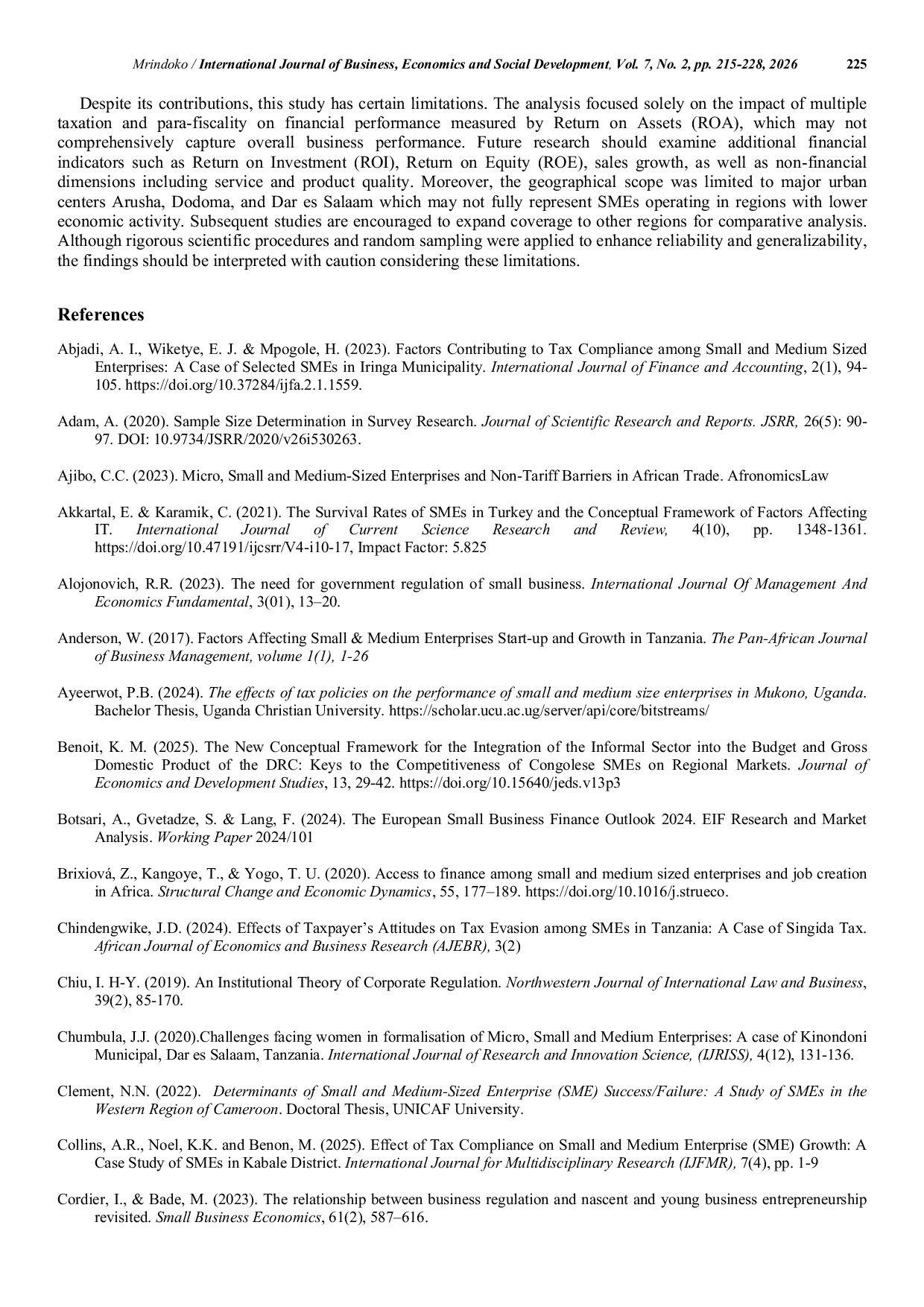 JURIS The Impacts of Multiple Taxation and Para Fiscality on Financial Performance of Small and Medium Enterprises in Tanzania
